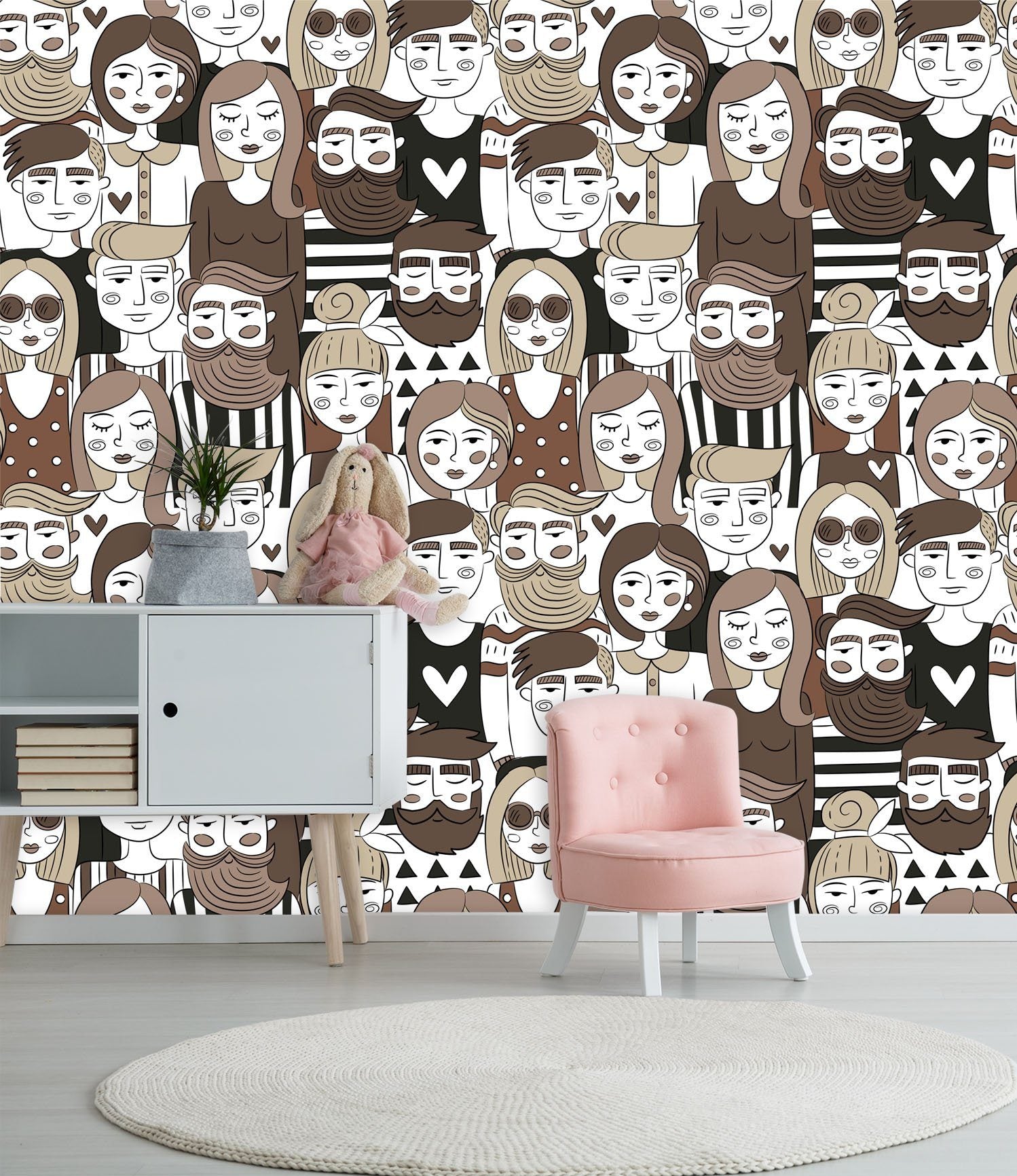 3D Elegant Characters Pattern 016 Wallpaper AJ Wallpaper
