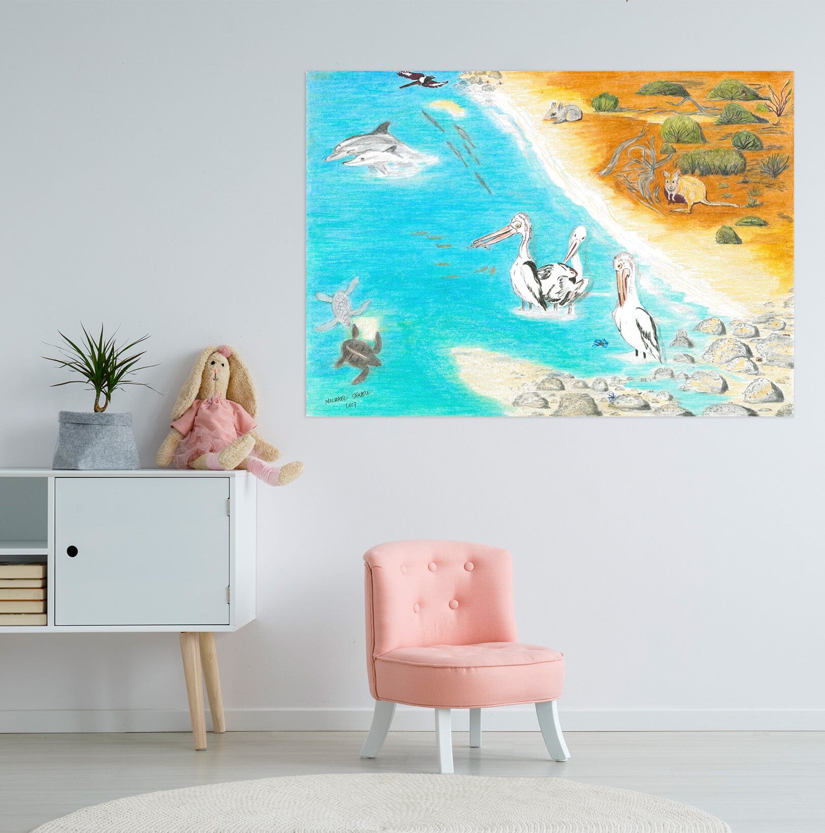 3D Beach Lake 021 Michael Sewell Wall Sticker Wallpaper AJ Wallpaper 2