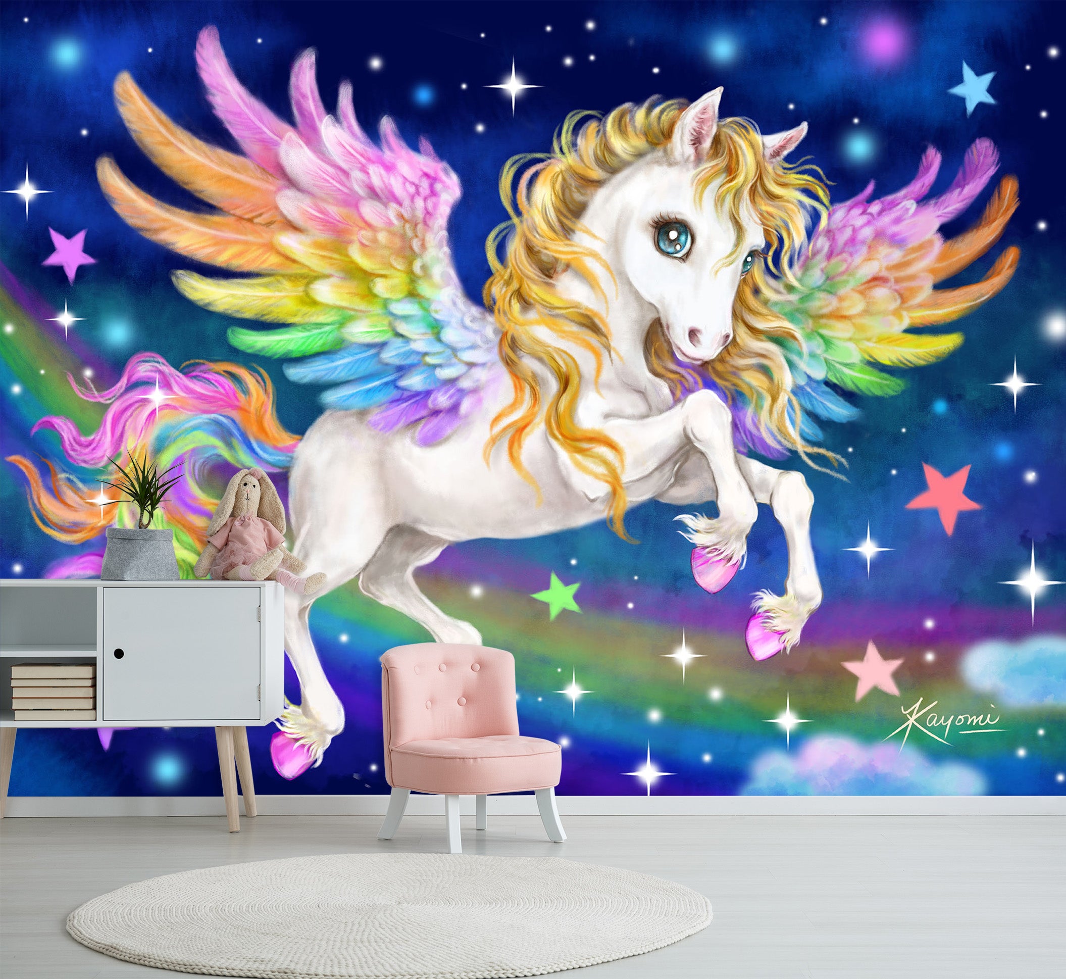 3D Fantasy Unicorn 5425 Kayomi Harai Wall Mural Wall Murals