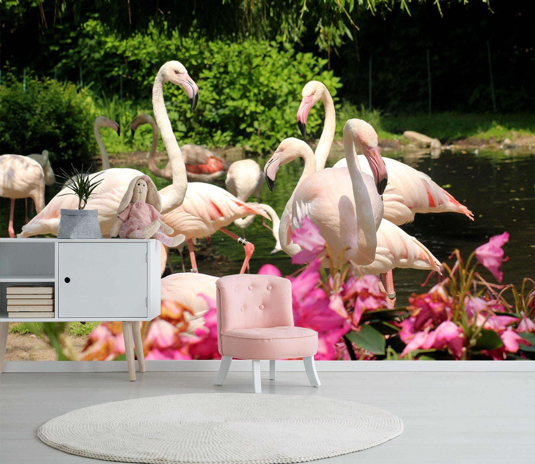 3D Flamingo Flower 152 Wall Murals Wallpaper AJ Wallpaper 2