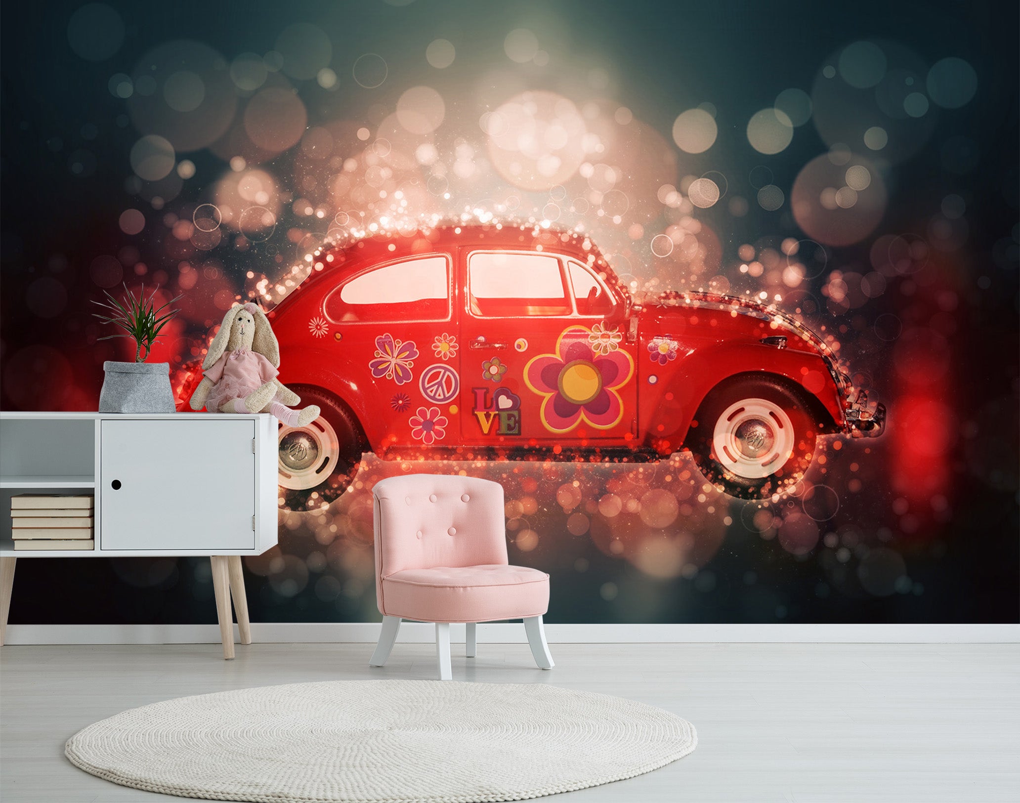 3D Car Flower Pattern 229 Vehicle Wall Murals