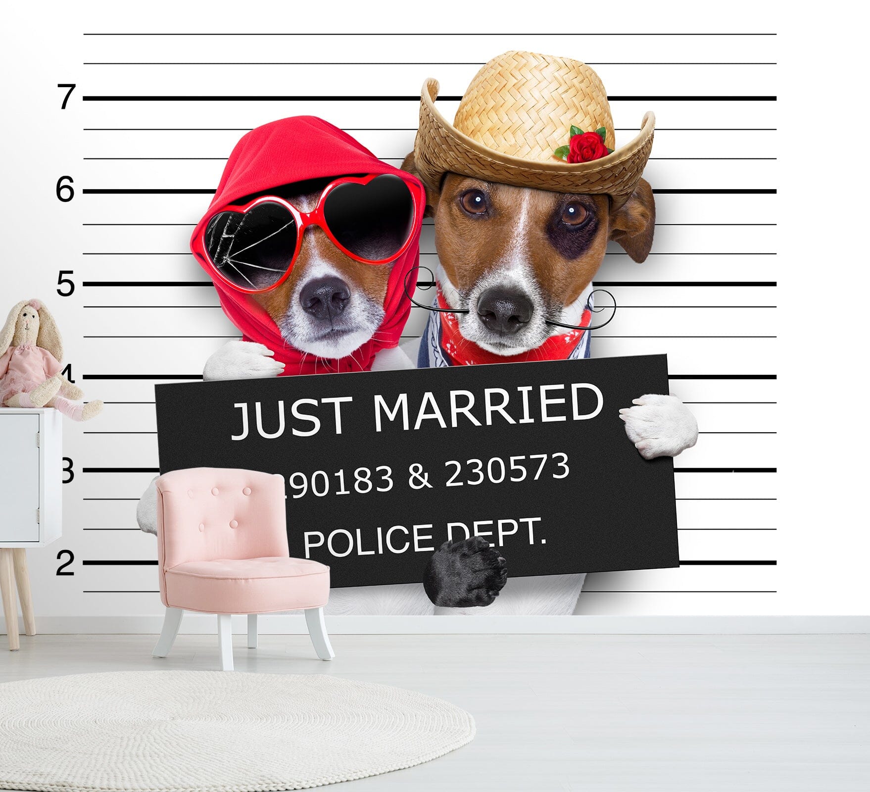3D Puppy Sunglasses 378 Wall Murals Wallpaper AJ Wallpaper 2