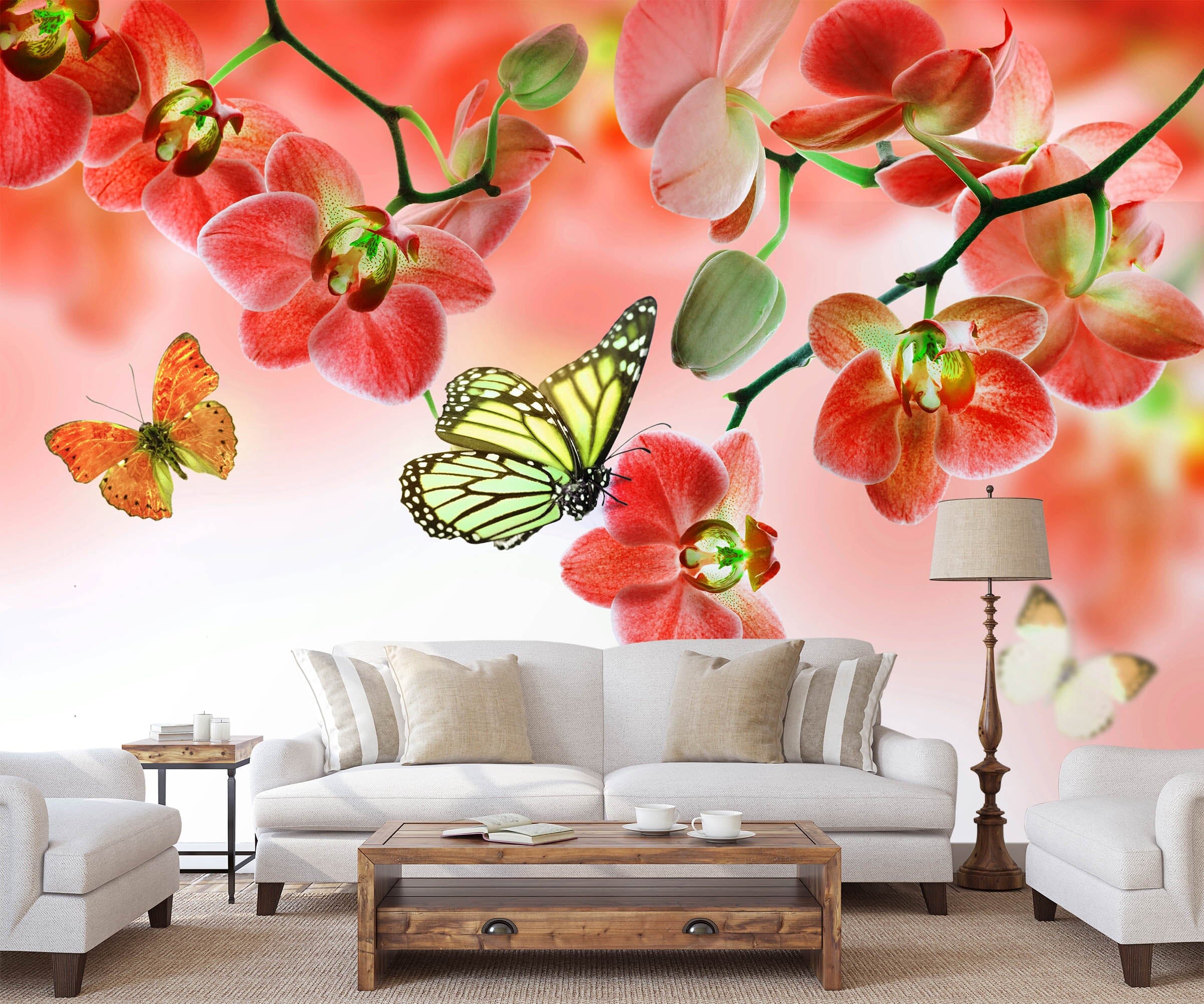 3D Butterfly Flying 399 Wall Murals Wallpaper AJ Wallpaper 2
