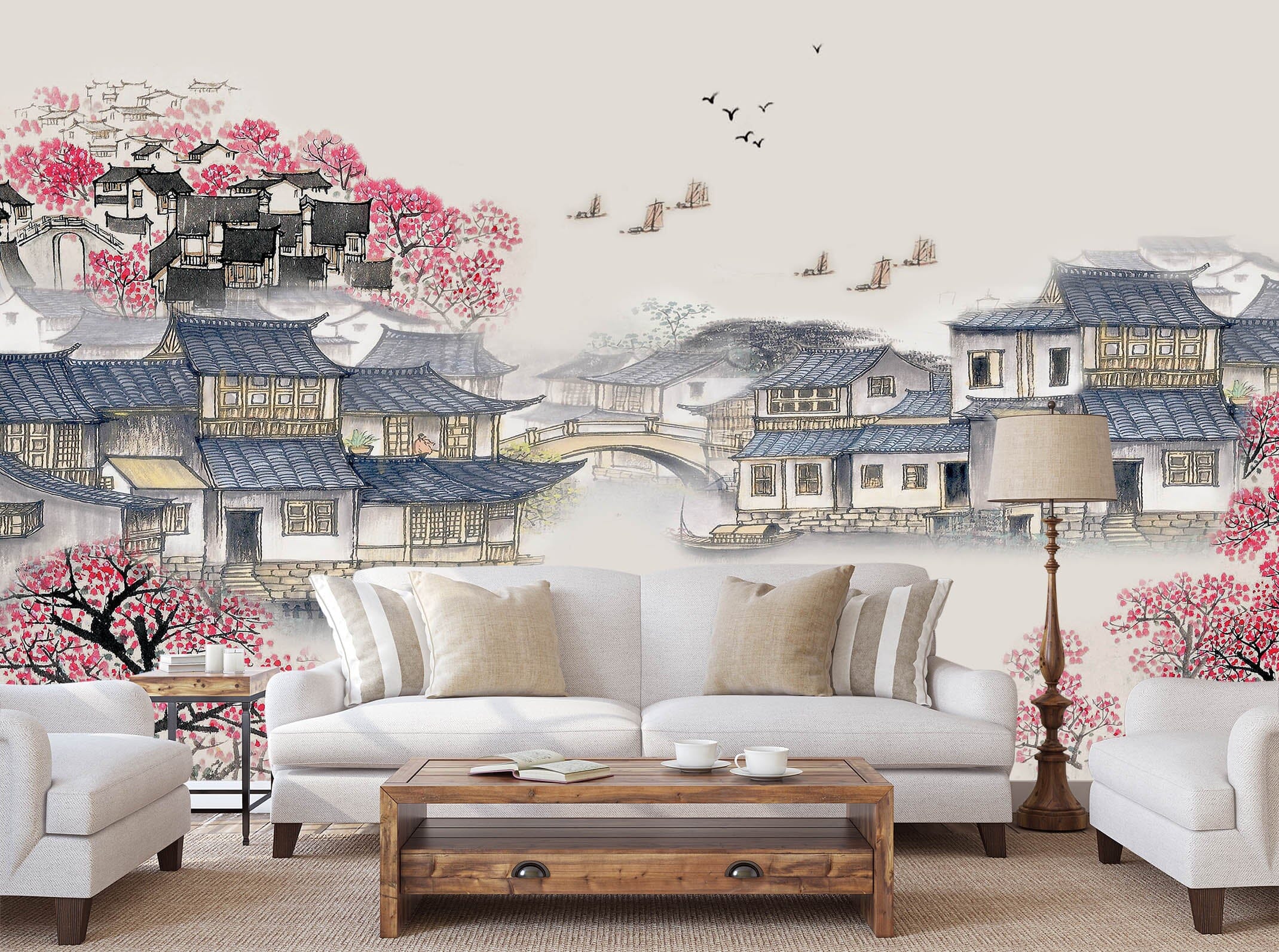 3D Water Town 1615 Wall Murals Wallpaper AJ Wallpaper 2