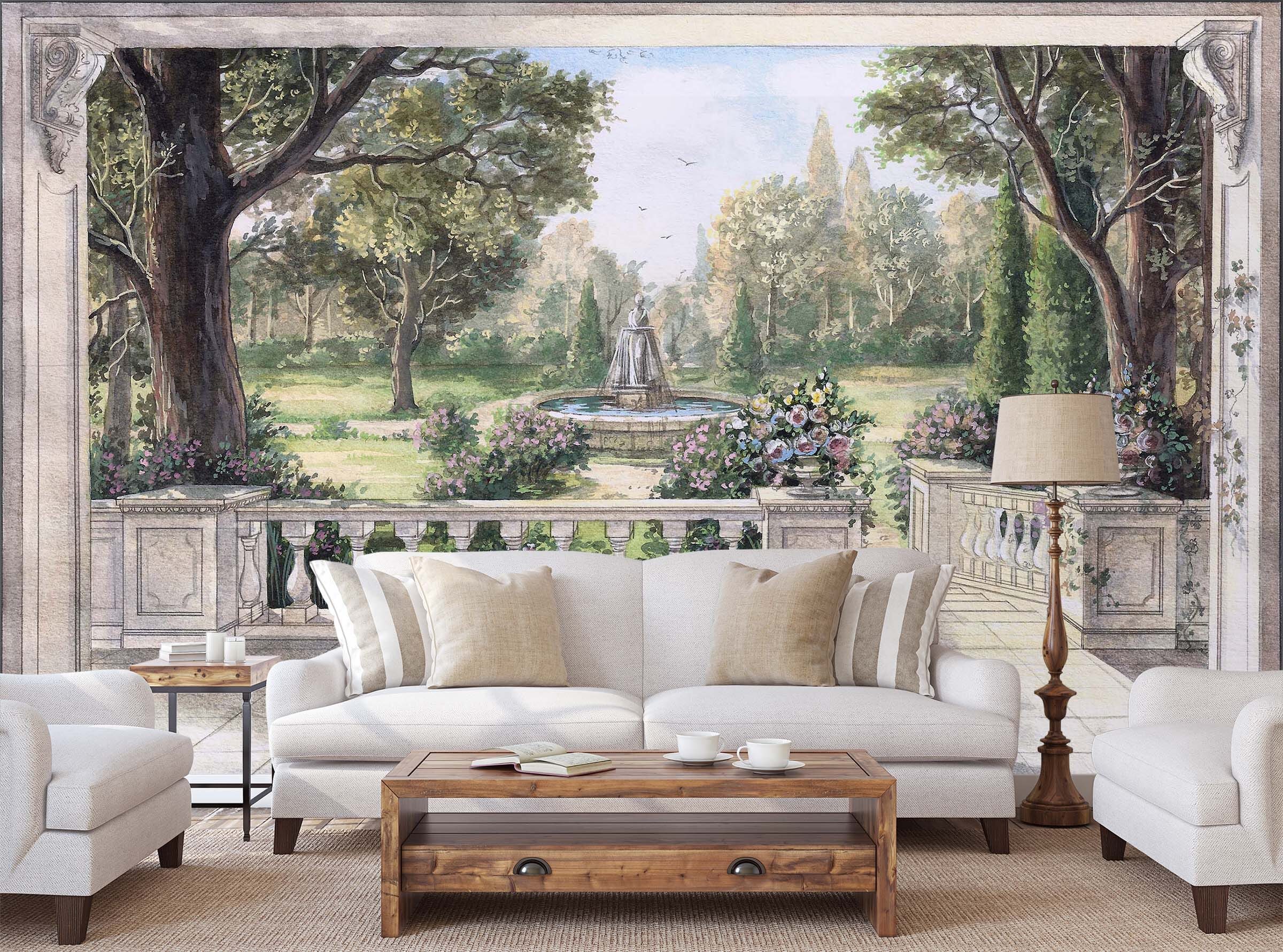 3D Palace Garden 1457 Wall Murals Wallpaper AJ Wallpaper 2