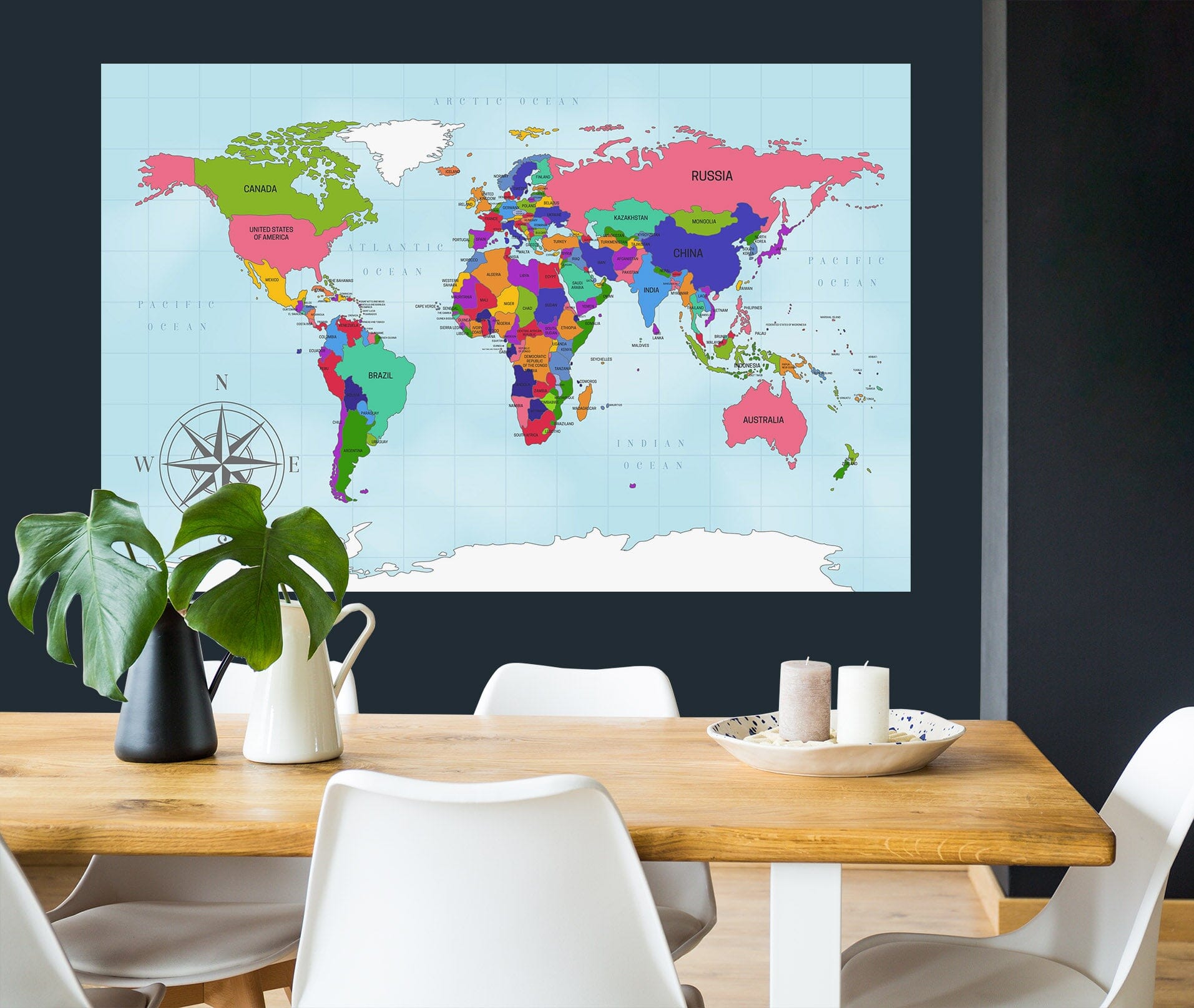 3D Color Pattern 297 World Map Wall Sticker Wallpaper AJ Wallpaper 2
