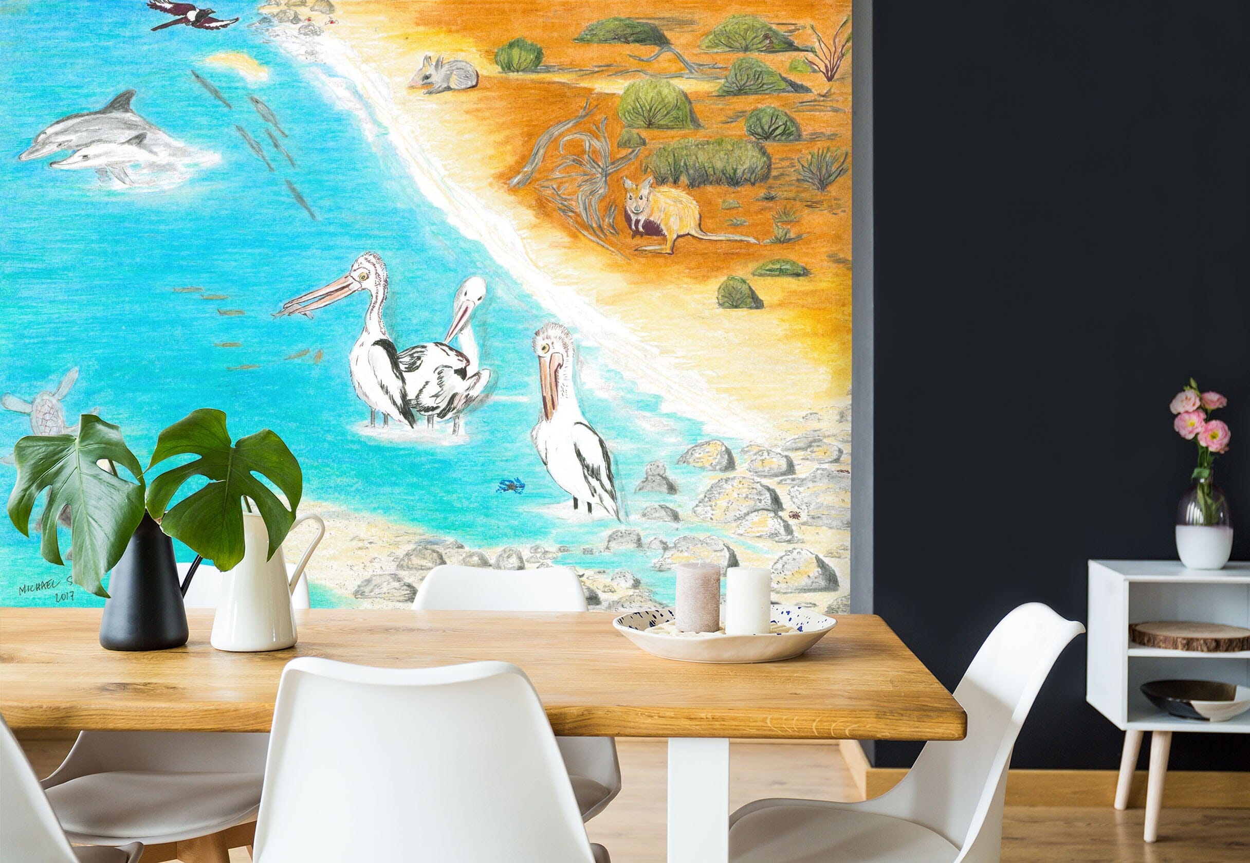 3D Beach Crane 1411 Michael Sewell Wall Mural Wall Murals Wallpaper AJ Wallpaper 2