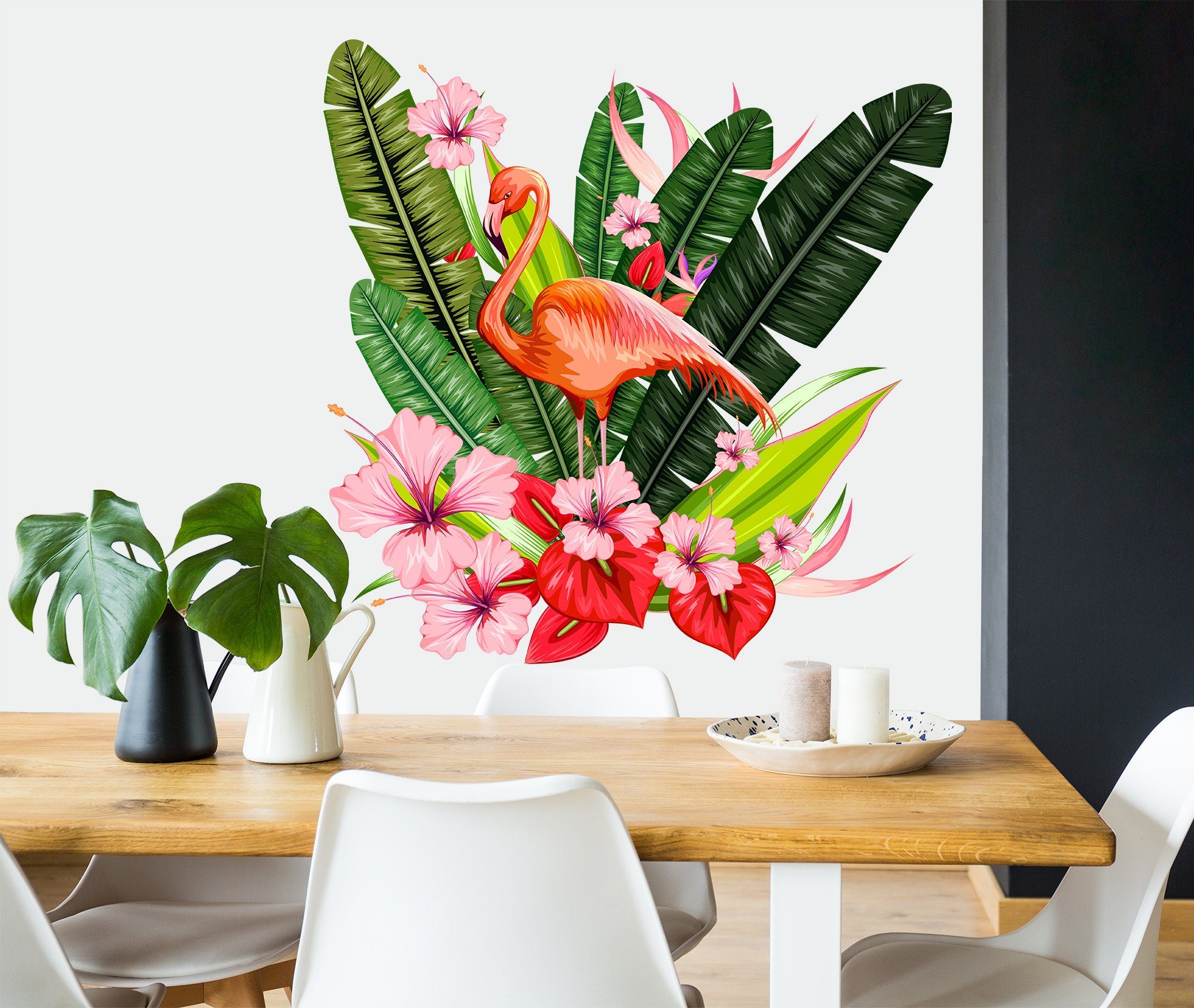 3D Pink Flamingo 010 Wall Stickers Wallpaper AJ Wallpaper