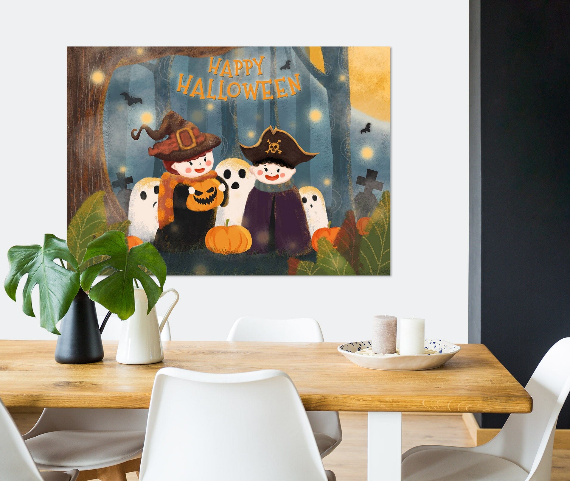 3D Cute Kid Pumpkin 019 Halloween Wall Stickers Wallpaper AJ Wallpaper 2