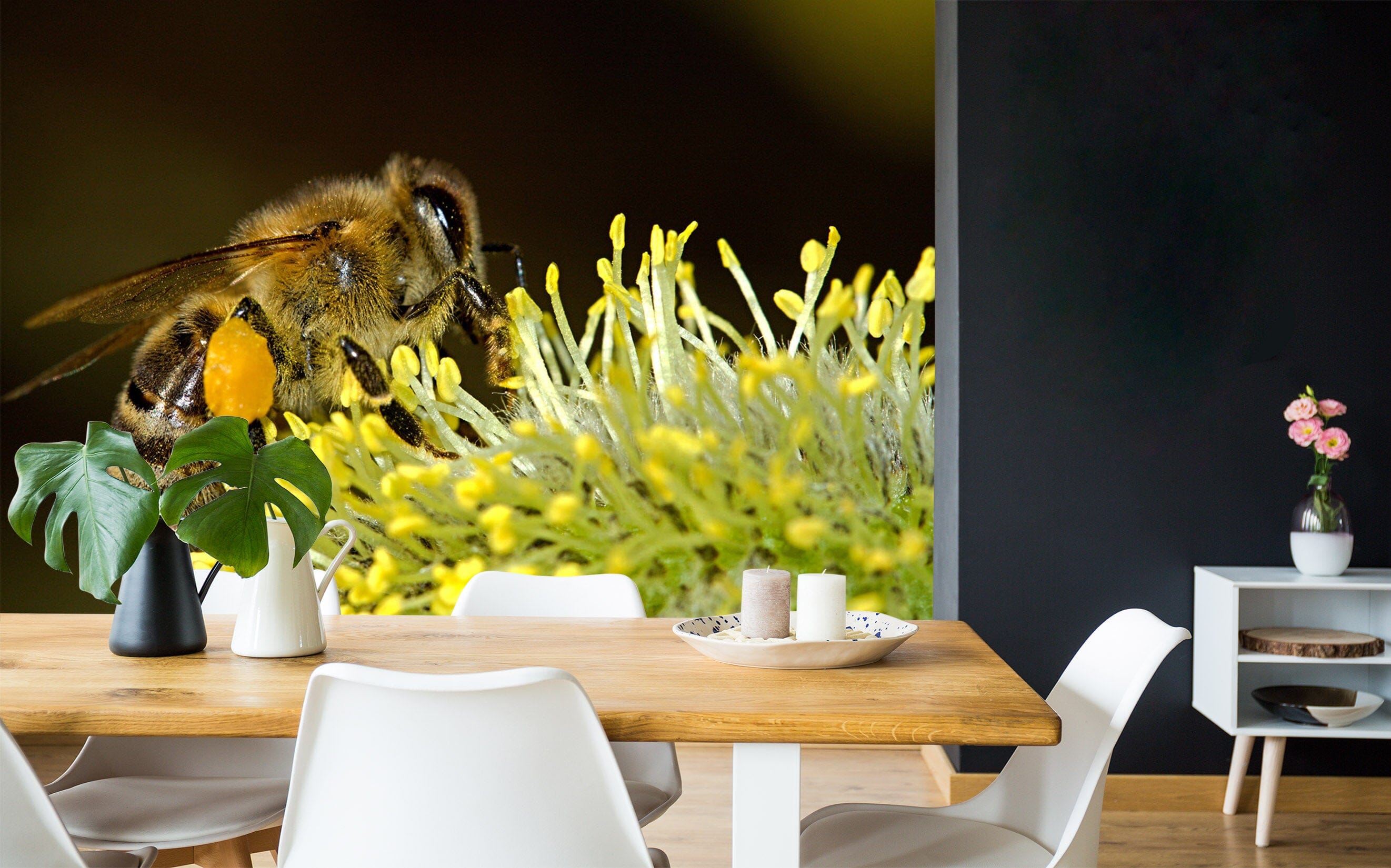 3D Bee Collecting Honey 141 Wall Murals Wallpaper AJ Wallpaper 2