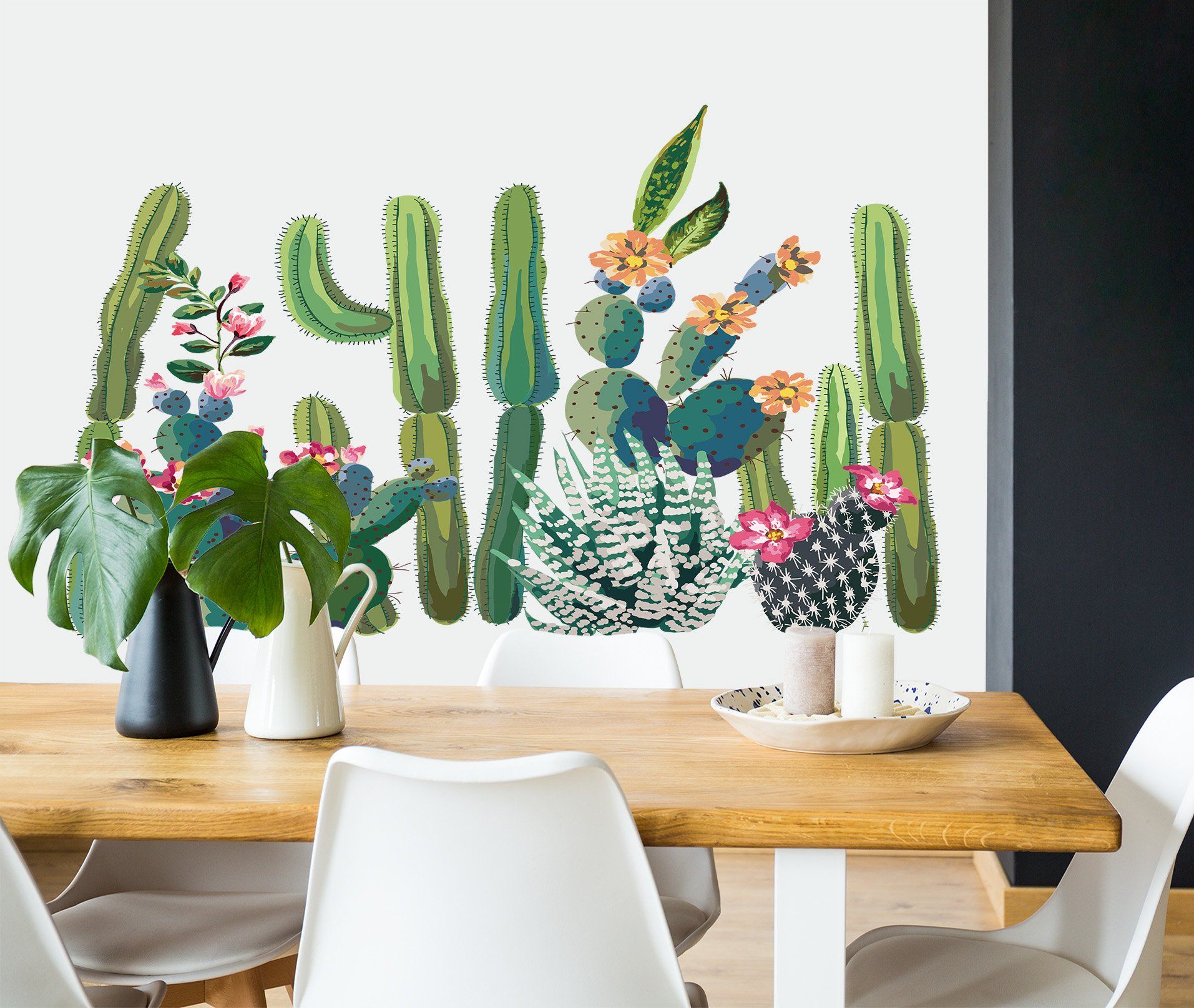 3D Cactus Flower 059 Wall Stickers Wallpaper AJ Wallpaper