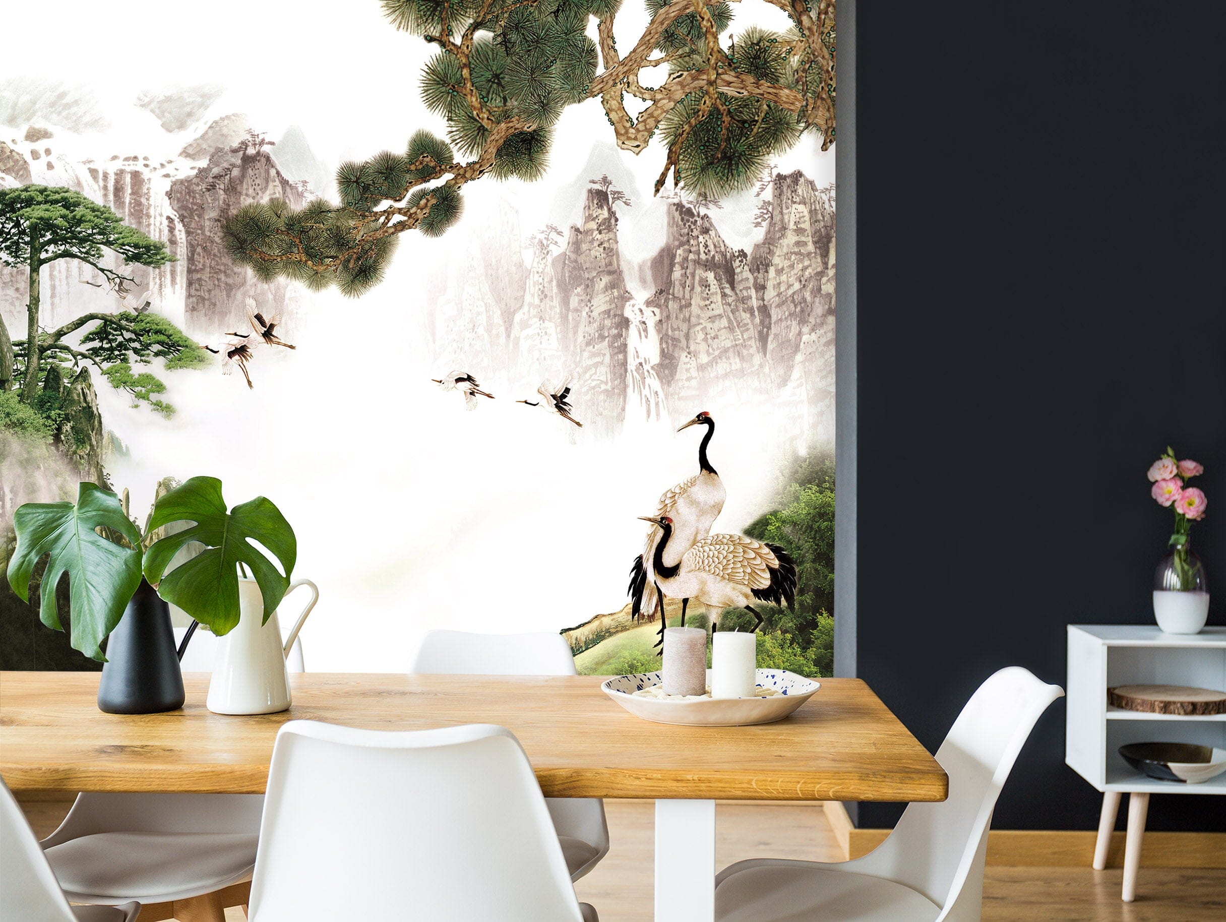 3D Alpine White Crane 1619 Wall Murals Wallpaper AJ Wallpaper 2