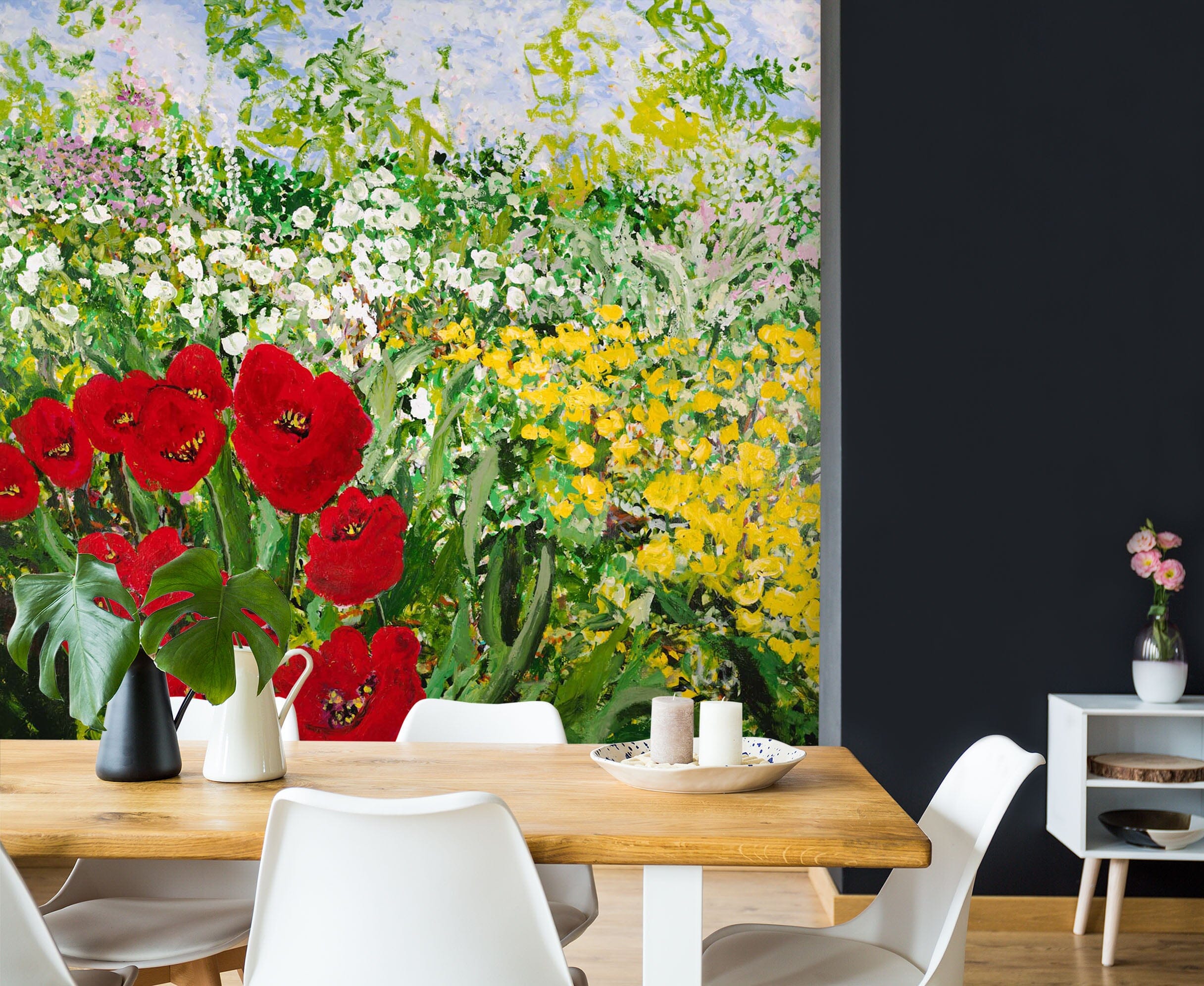 3D Colored Flowers 251 Allan P. Friedlander Wall Mural Wall Murals Wallpaper AJ Wallpaper 2