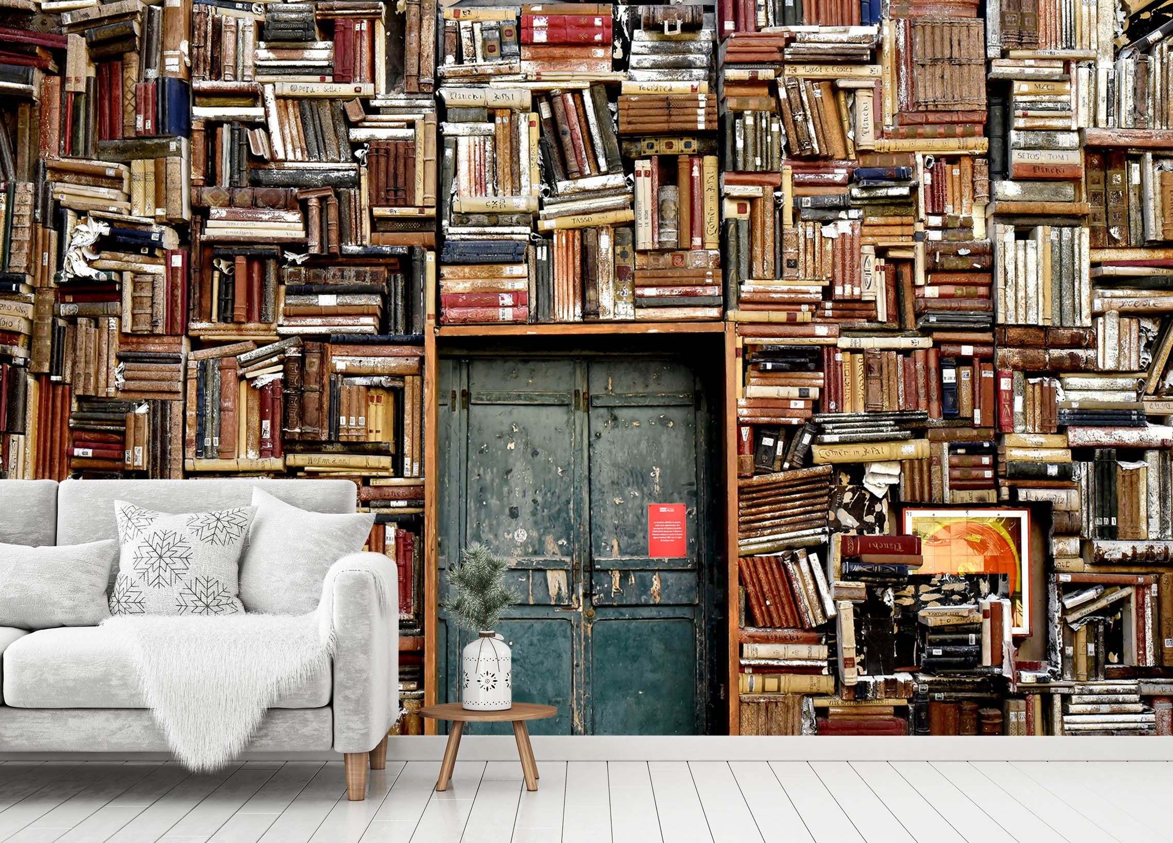 3D Bookshelf House 097 Wallpaper AJ Wallpaper