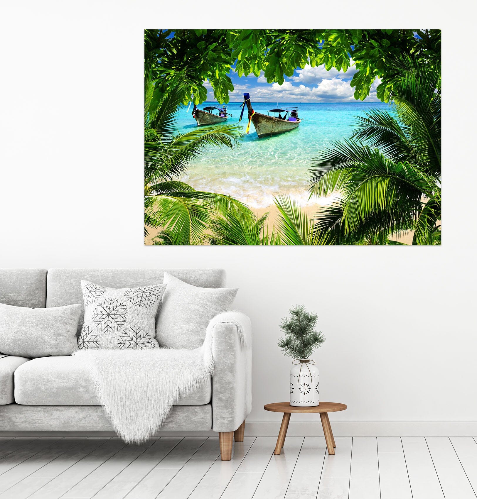 3D Wood Boat Sea 1060 Wall Sticker Wallpaper AJ Wallpaper 2