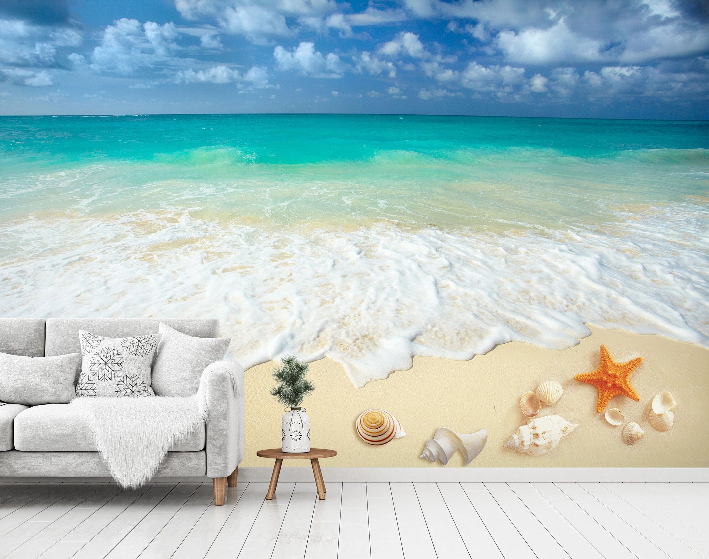 3D Beach Shells 1447 Wall Murals Wallpaper AJ Wallpaper 2