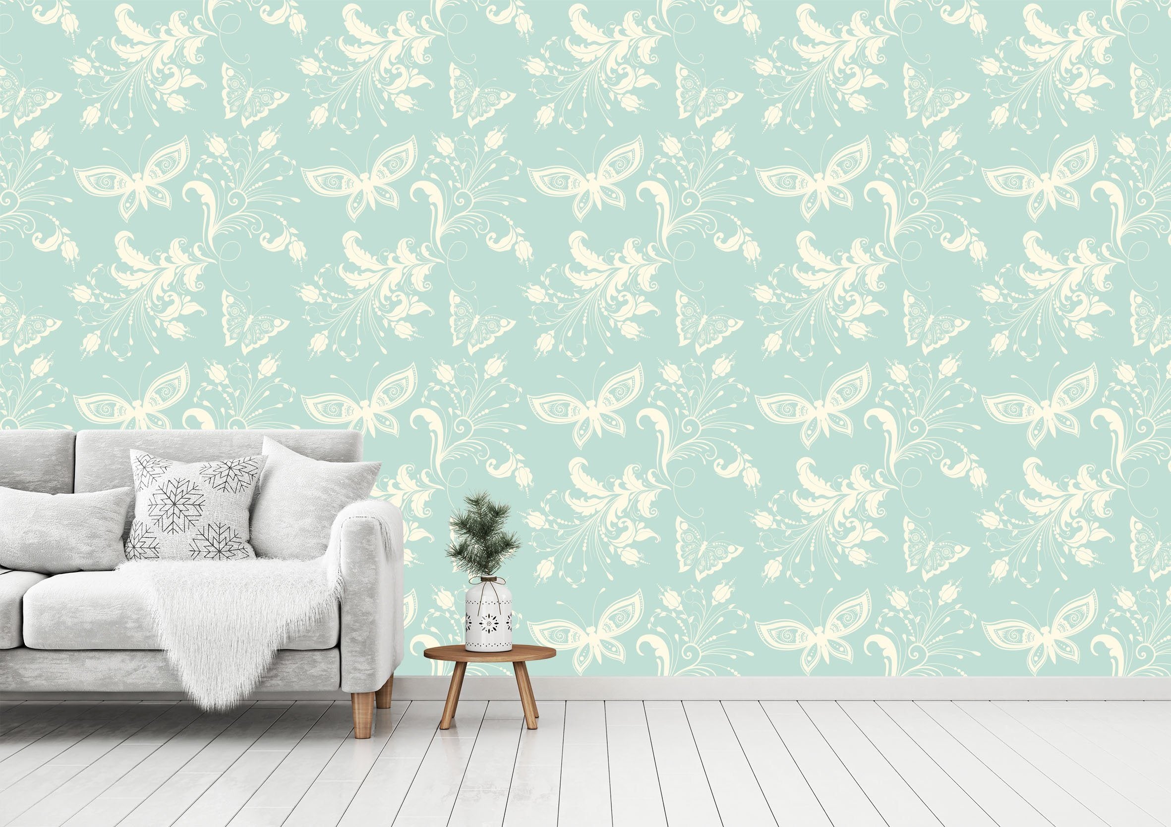 3D Blue Butterfly 002 Wallpaper AJ Wallpaper