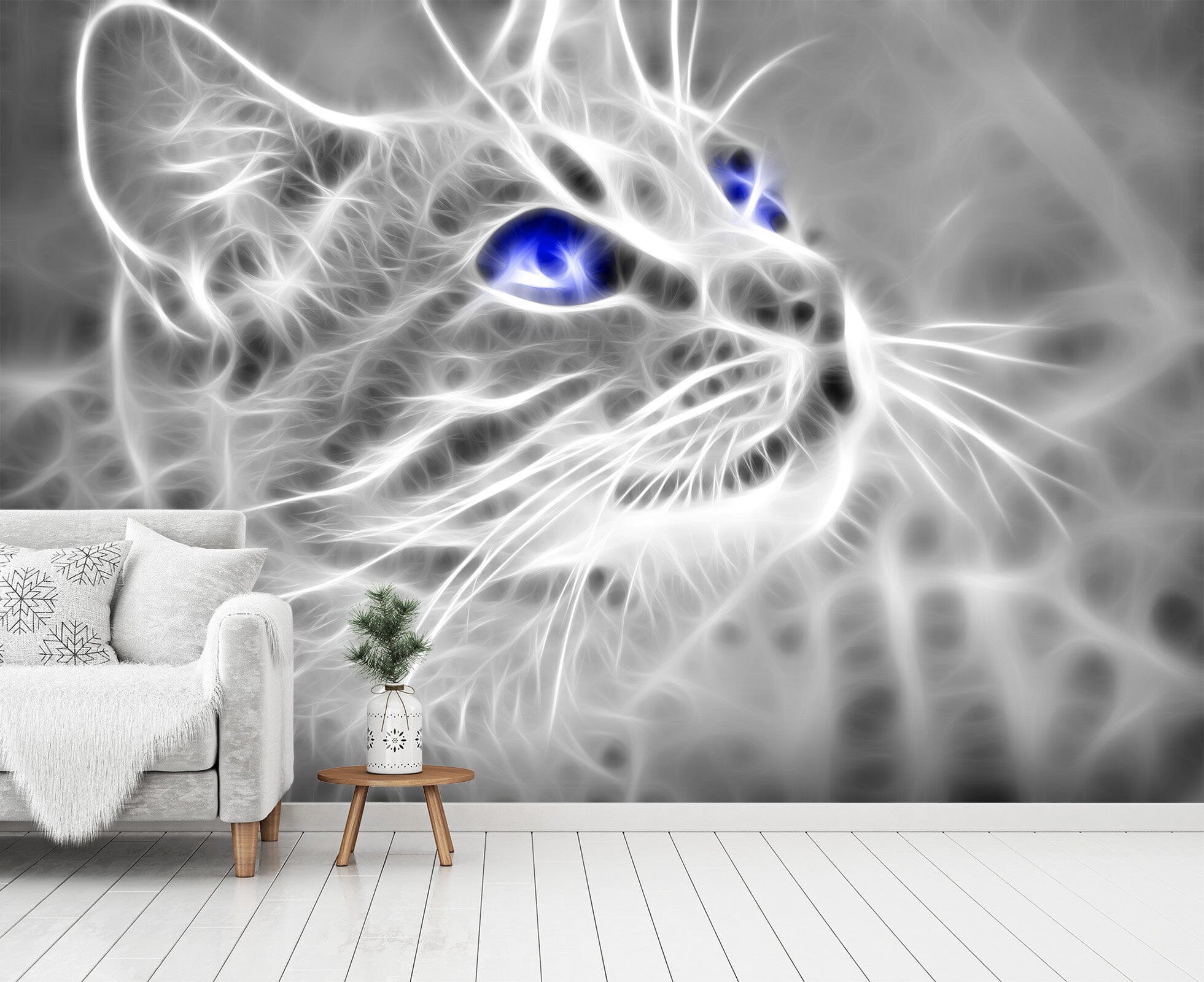 3D Blue Eyes Cat 437 Wall Murals Wallpaper AJ Wallpaper 2
