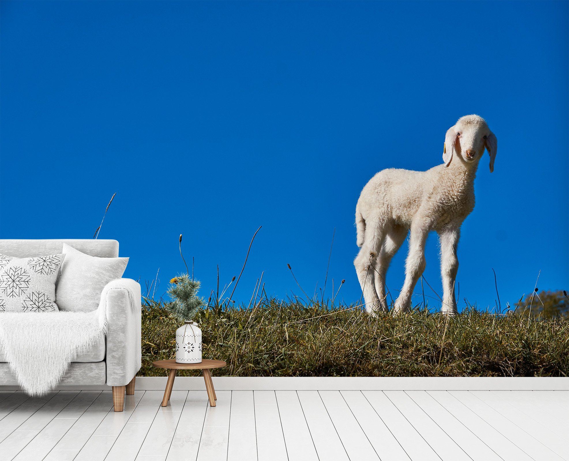 3D White Antelope 207 Wallpaper AJ Wallpaper