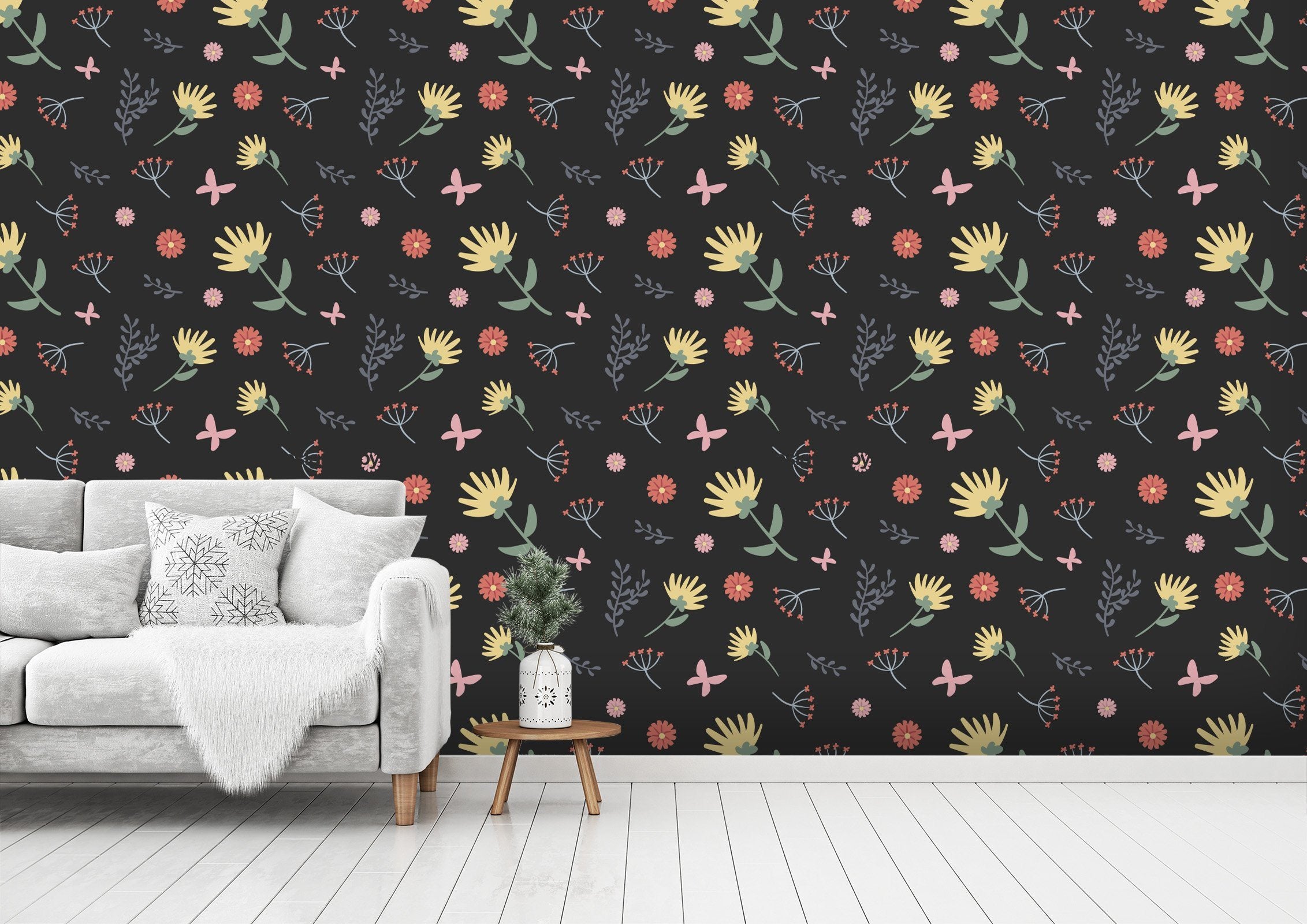 3D Small Flower Yellow 584 Wallpaper AJ Wallpaper