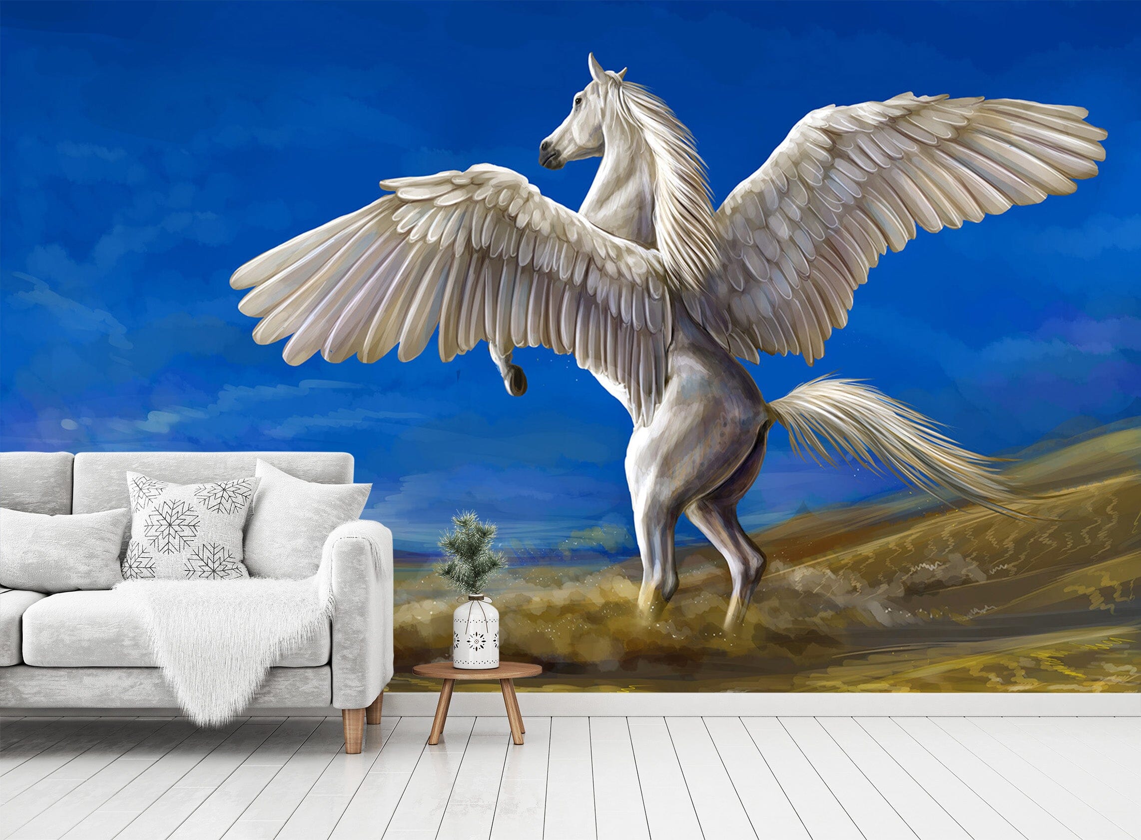3D Pegasus Grassland 318 Wall Murals Wallpaper AJ Wallpaper 2