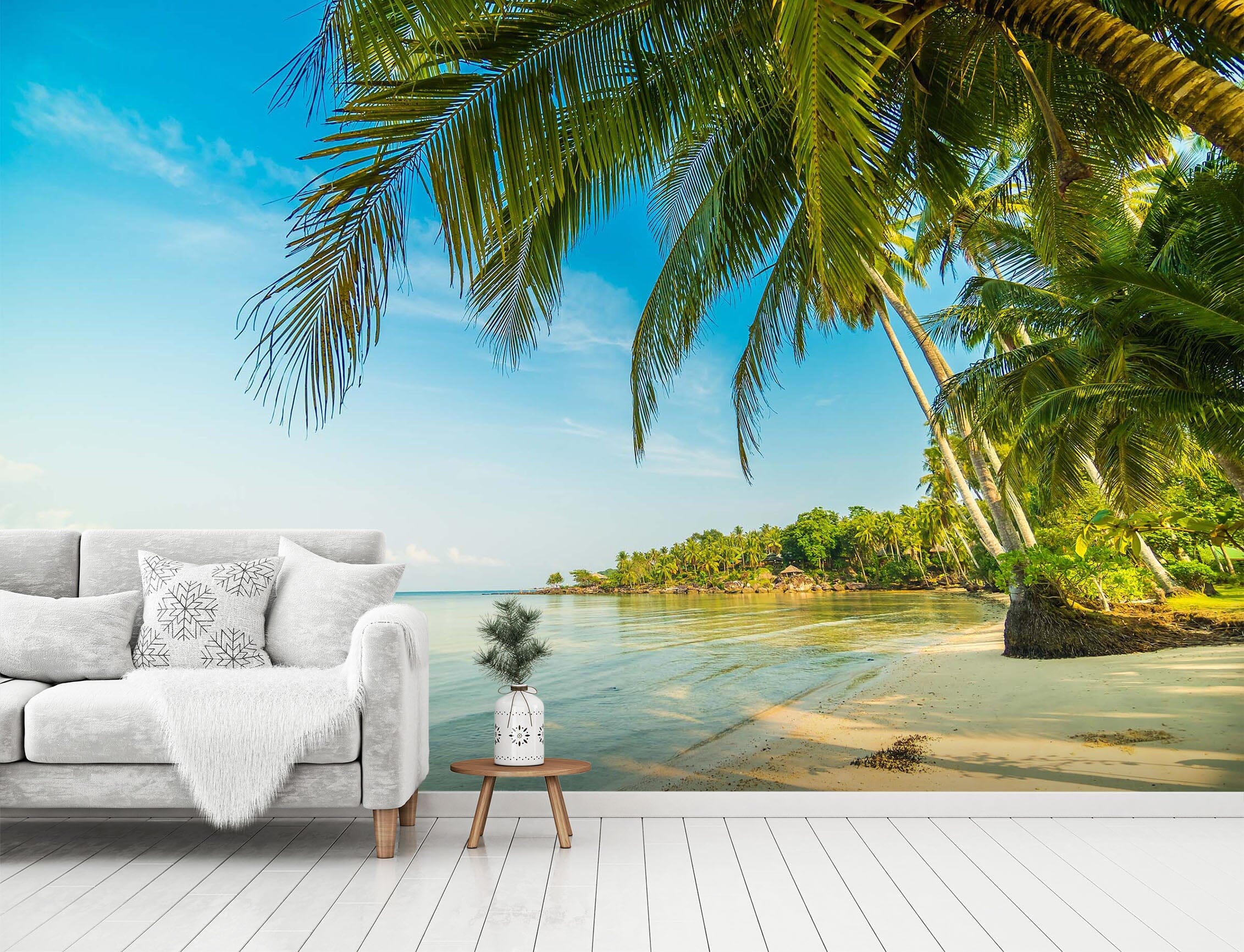 3D Sea Beach Tree 82 Wall Murals Wallpaper AJ Wallpaper 2