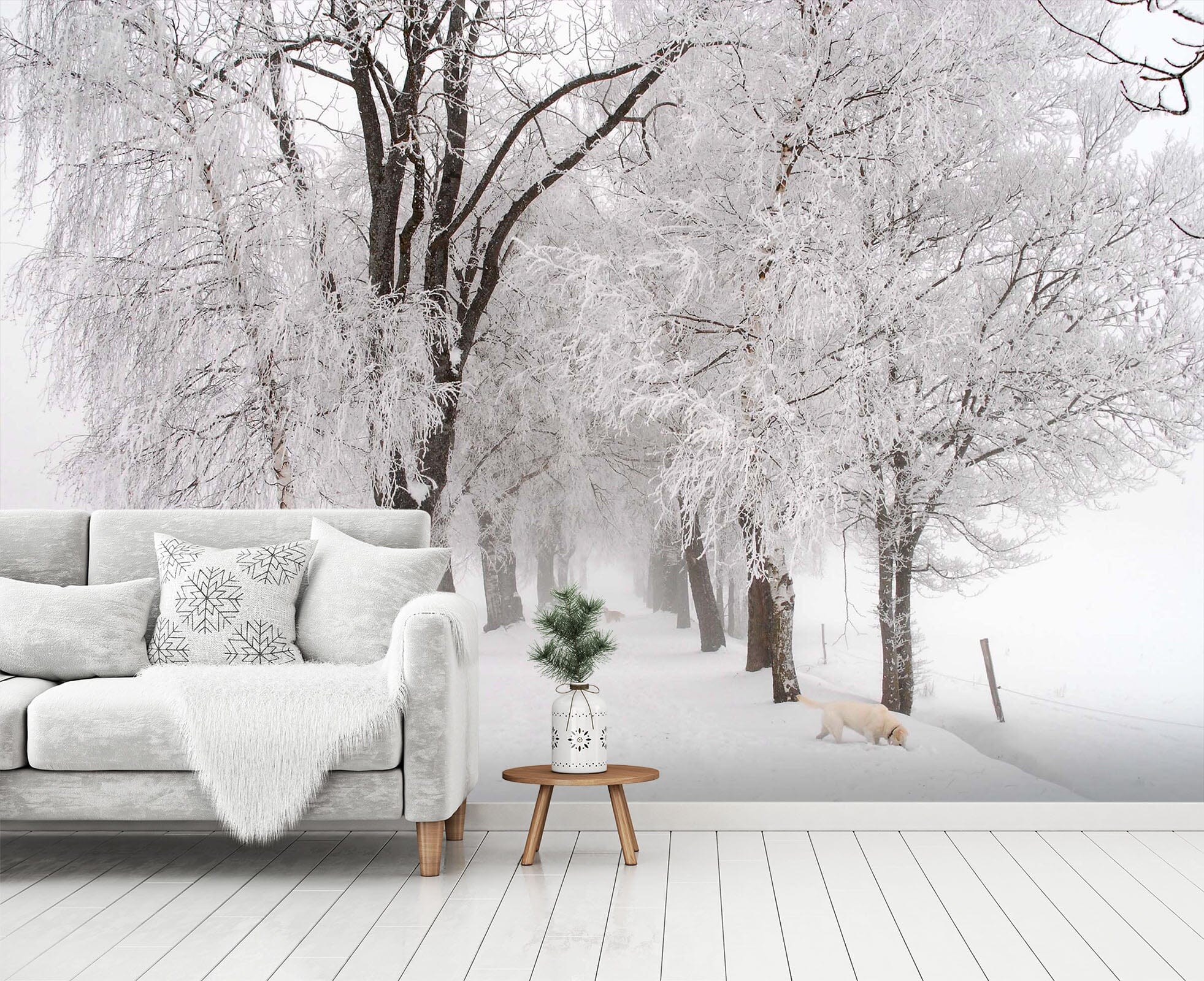 3D Snow Forest White 029 Wall Murals Wallpaper AJ Wallpaper 2