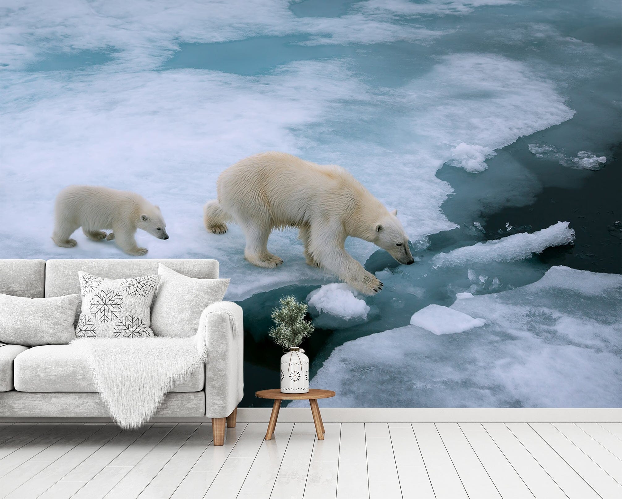 3D Glacier Bear 189 Wall Murals Wallpaper AJ Wallpaper 2