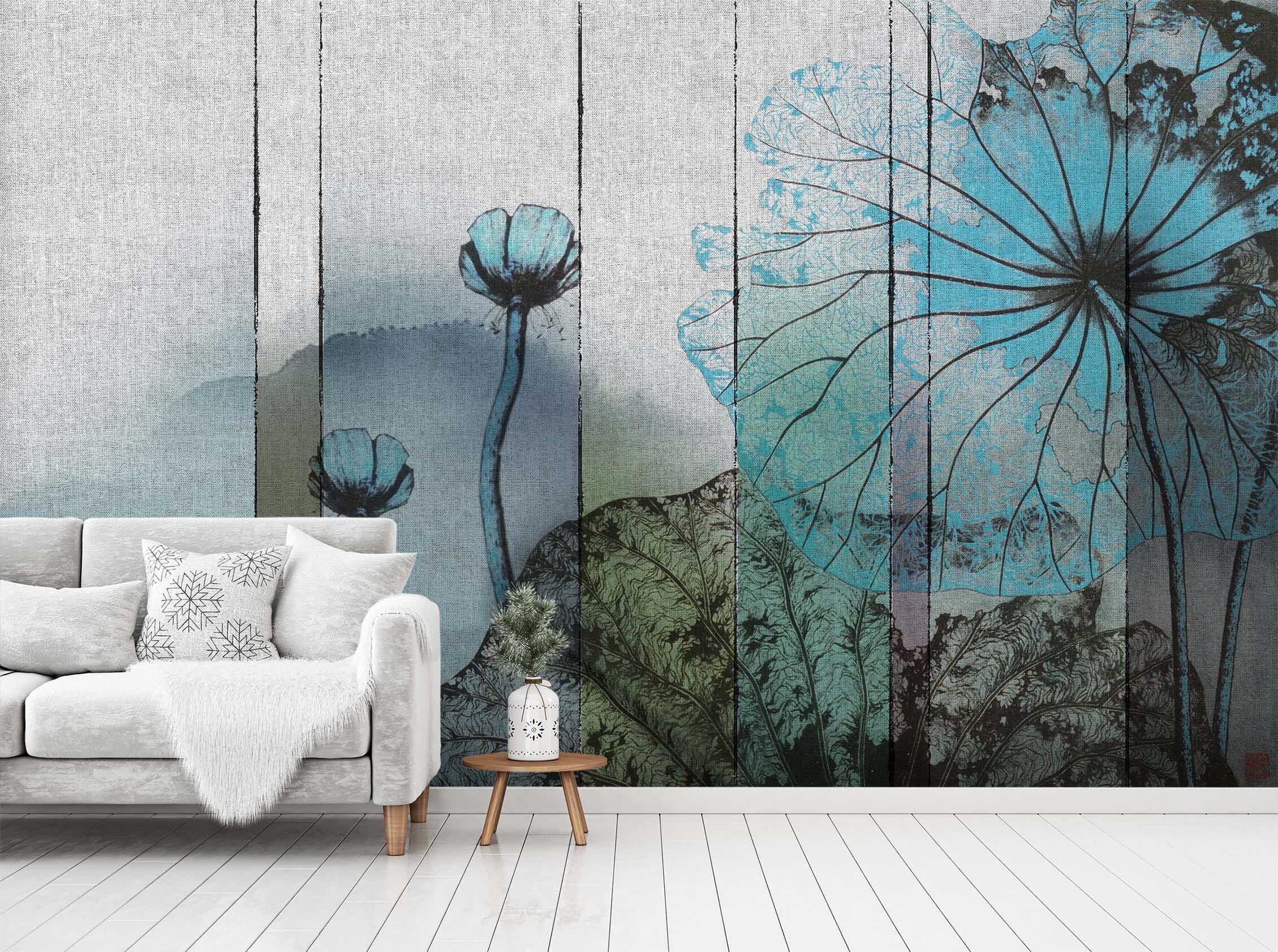 3D Ink Painting Lotus 1510 Wall Murals Wallpaper AJ Wallpaper 2