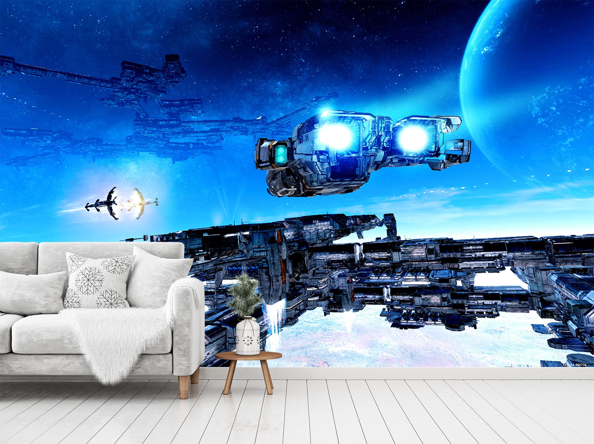 3D Spaceship Space 085 Vehicle Wall Murals