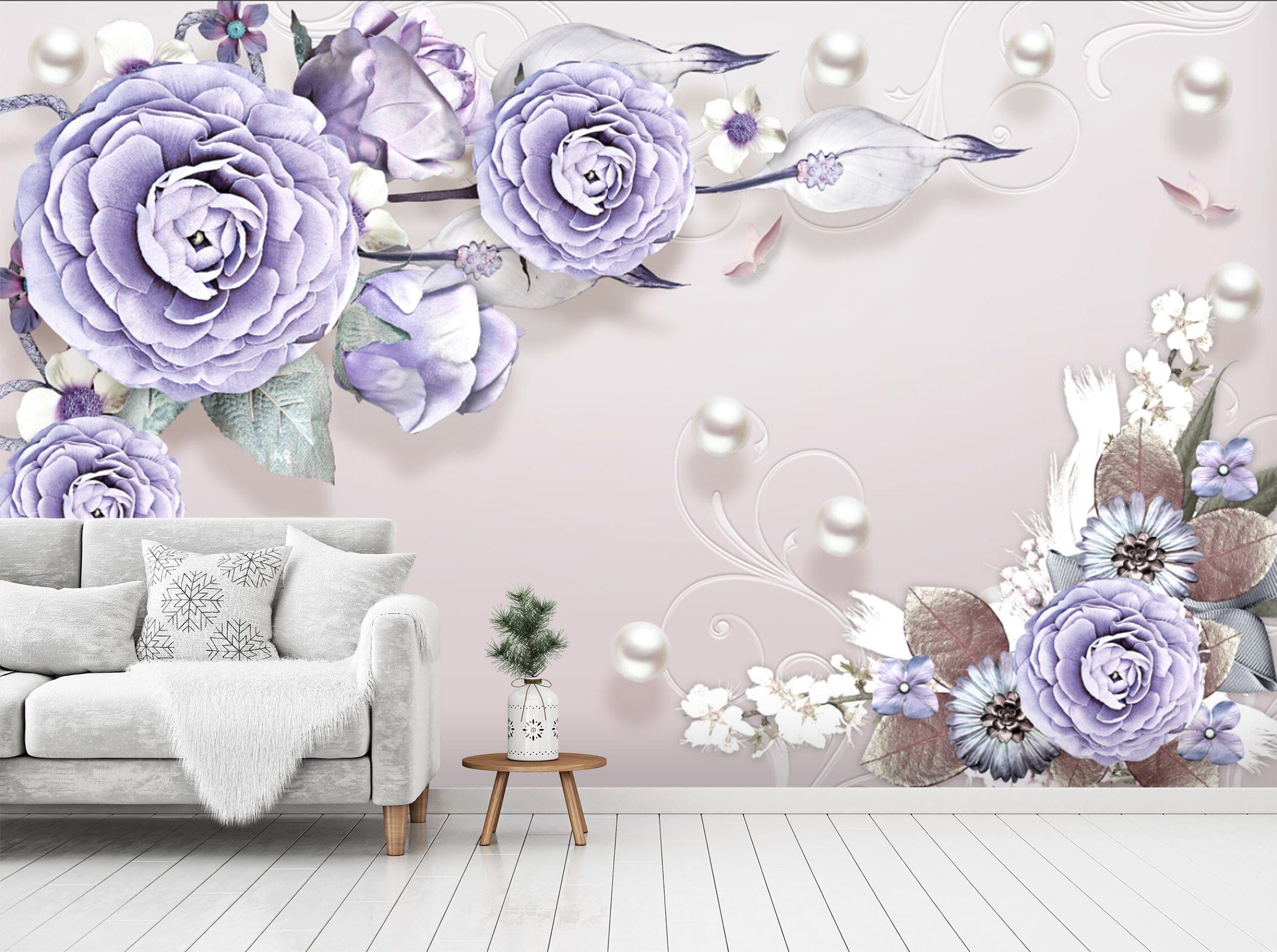 3D Purple Rose 1457 Wall Murals Wallpaper AJ Wallpaper 2