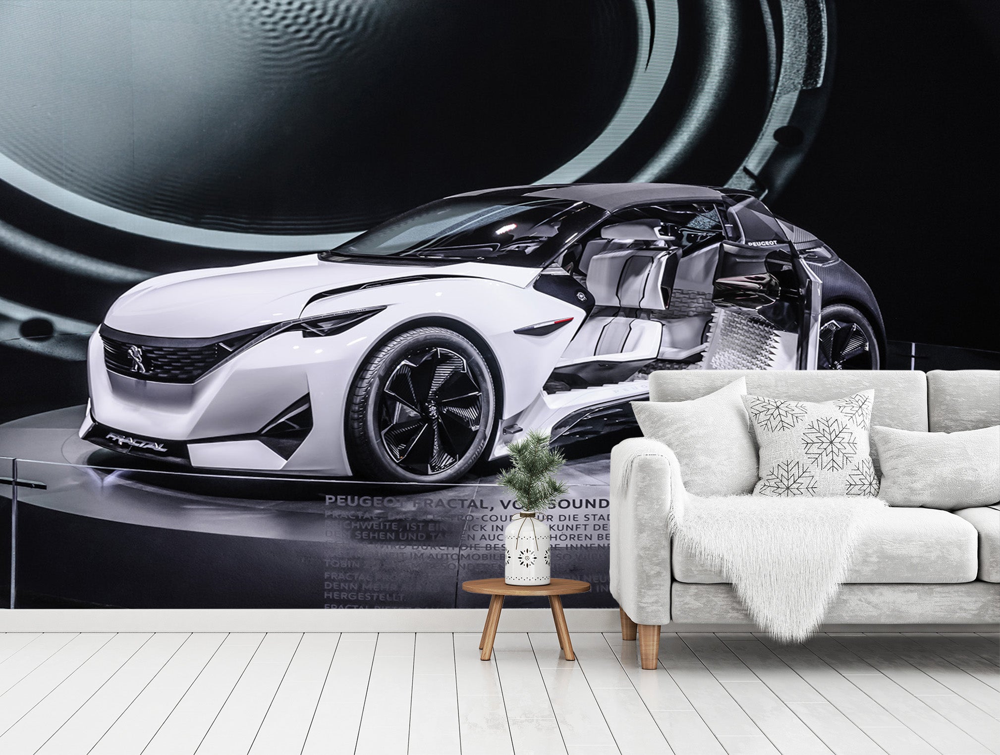 3D Peugeot Fractal 388 Vehicle Wall Murals