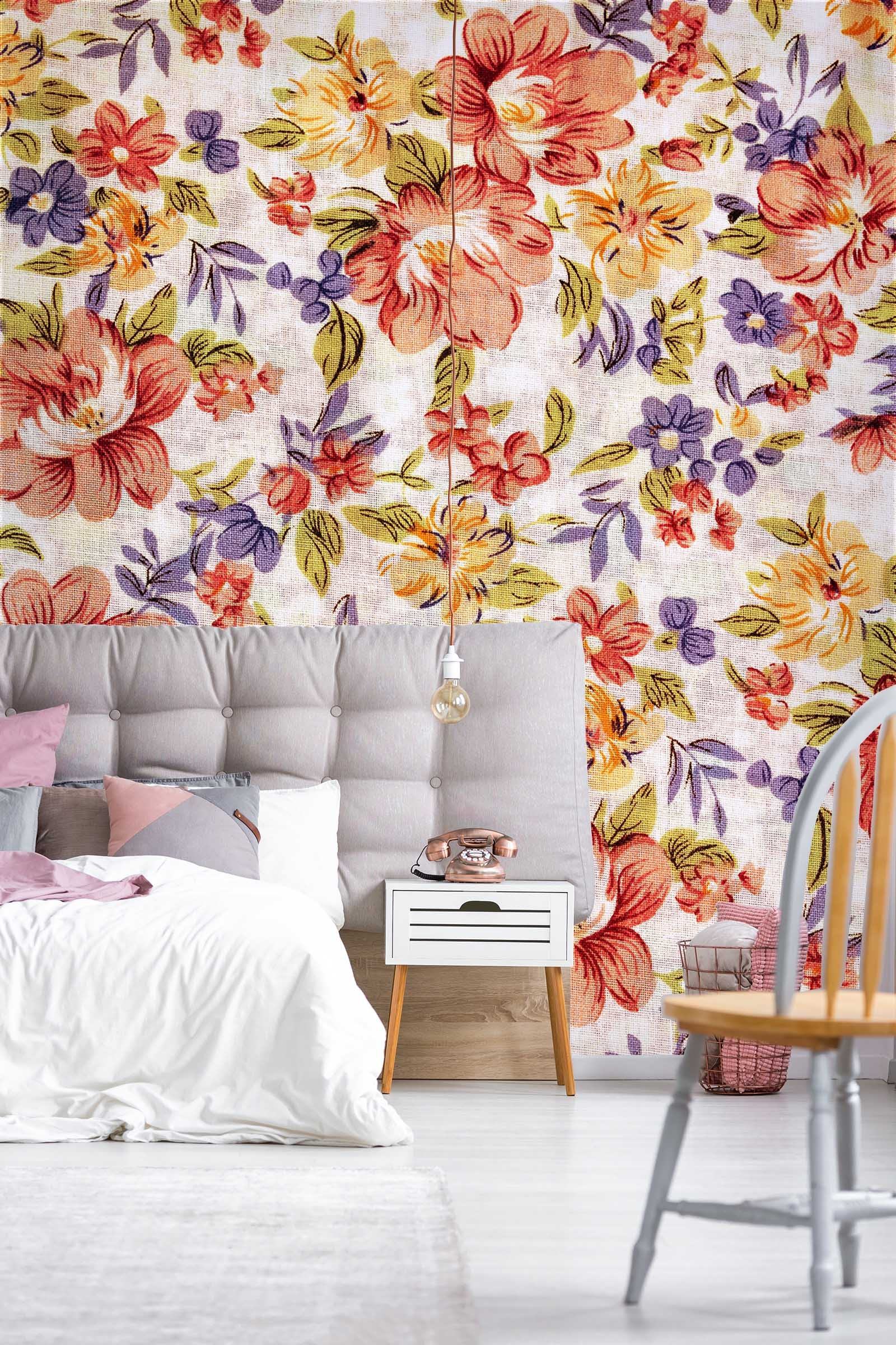 3D Covered With Flowers 034 Wallpaper AJ Wallpaper