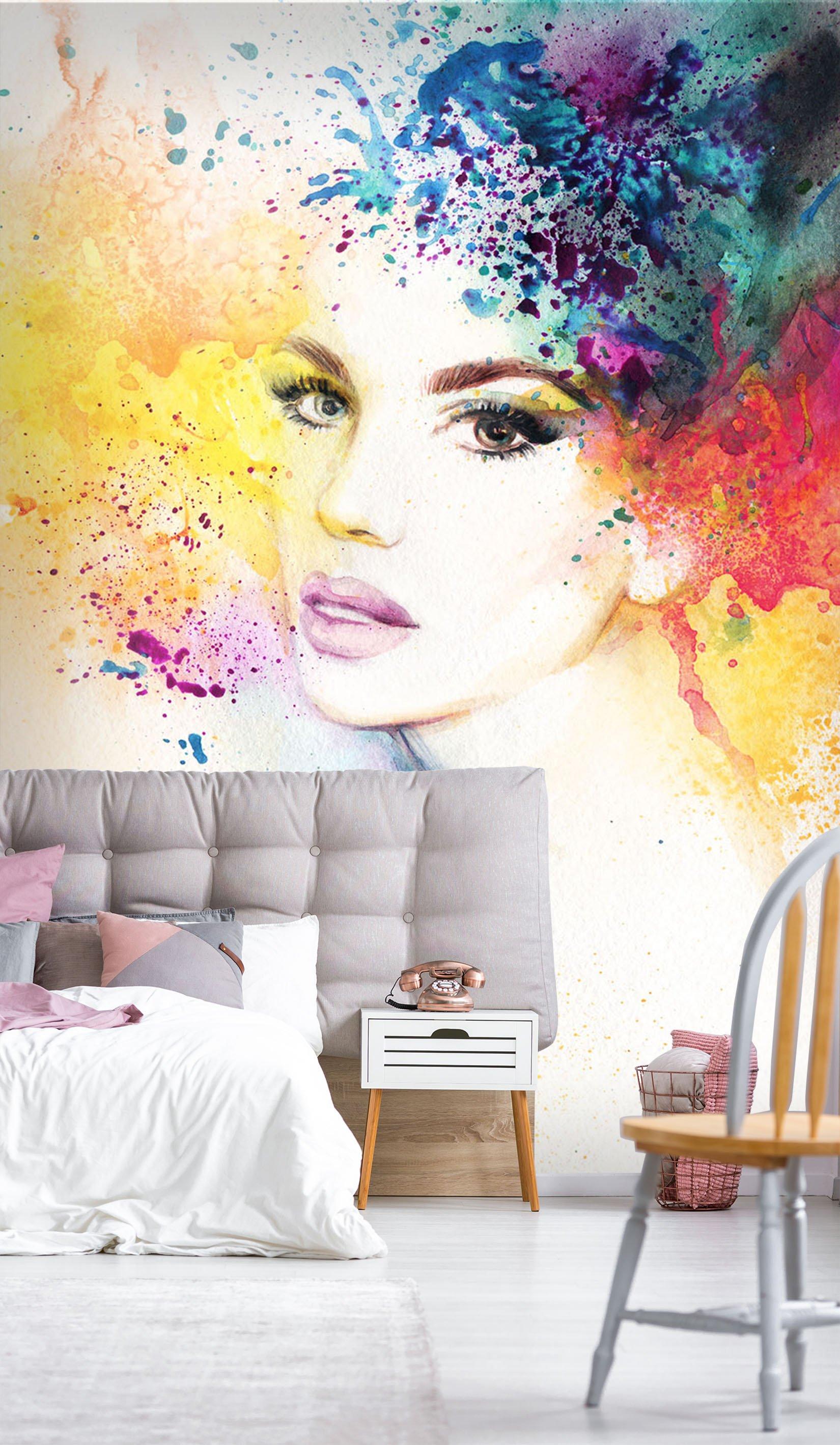 3D Colored Side Face 713 Wallpaper AJ Wallpaper