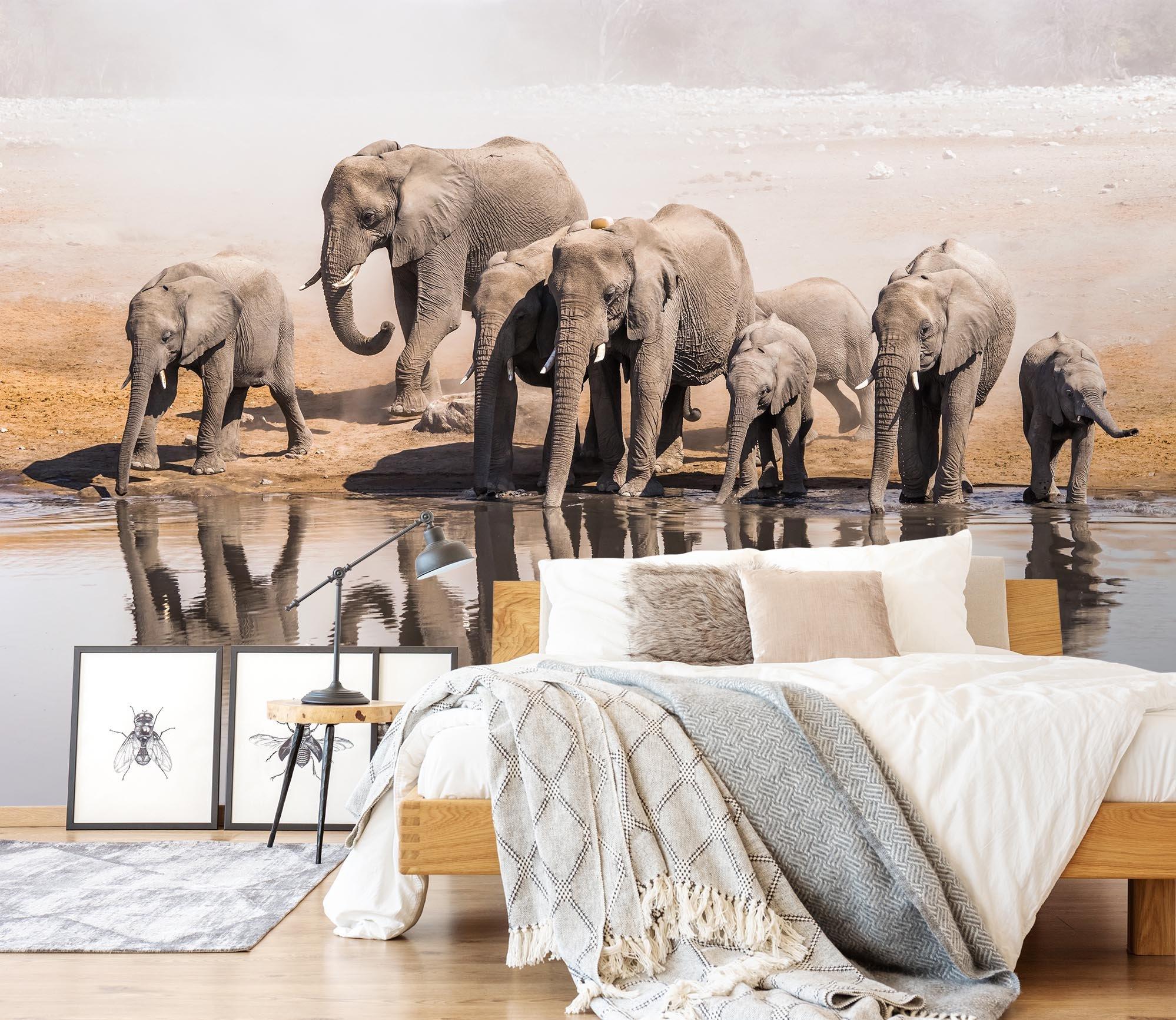 3D Elephant River 016 Wallpaper AJ Wallpaper