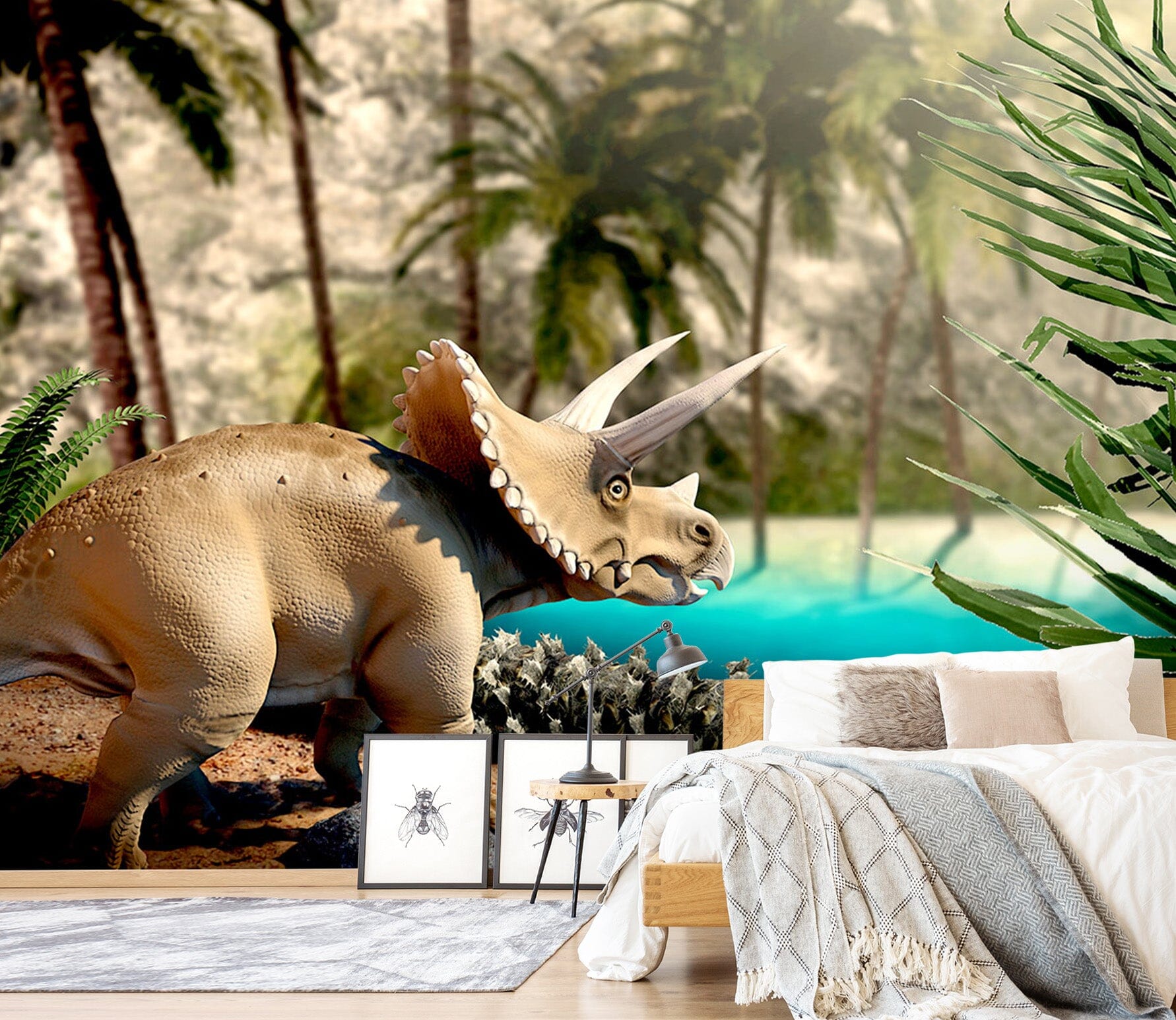 3D Dinosaur Lake 1576 Wall Murals Wallpaper AJ Wallpaper 2