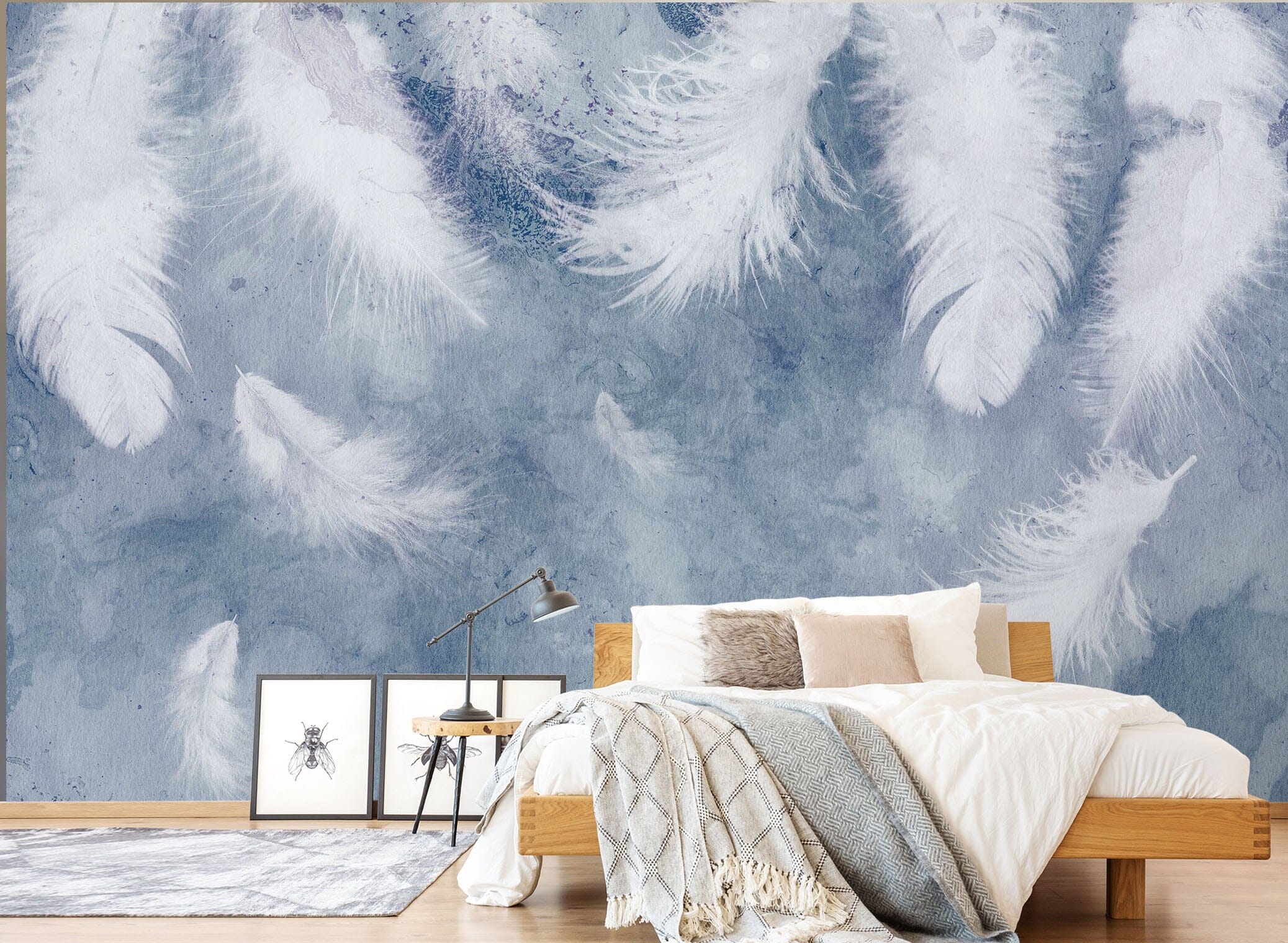 3D White Feather 115 Wall Murals Wallpaper AJ Wallpaper 2