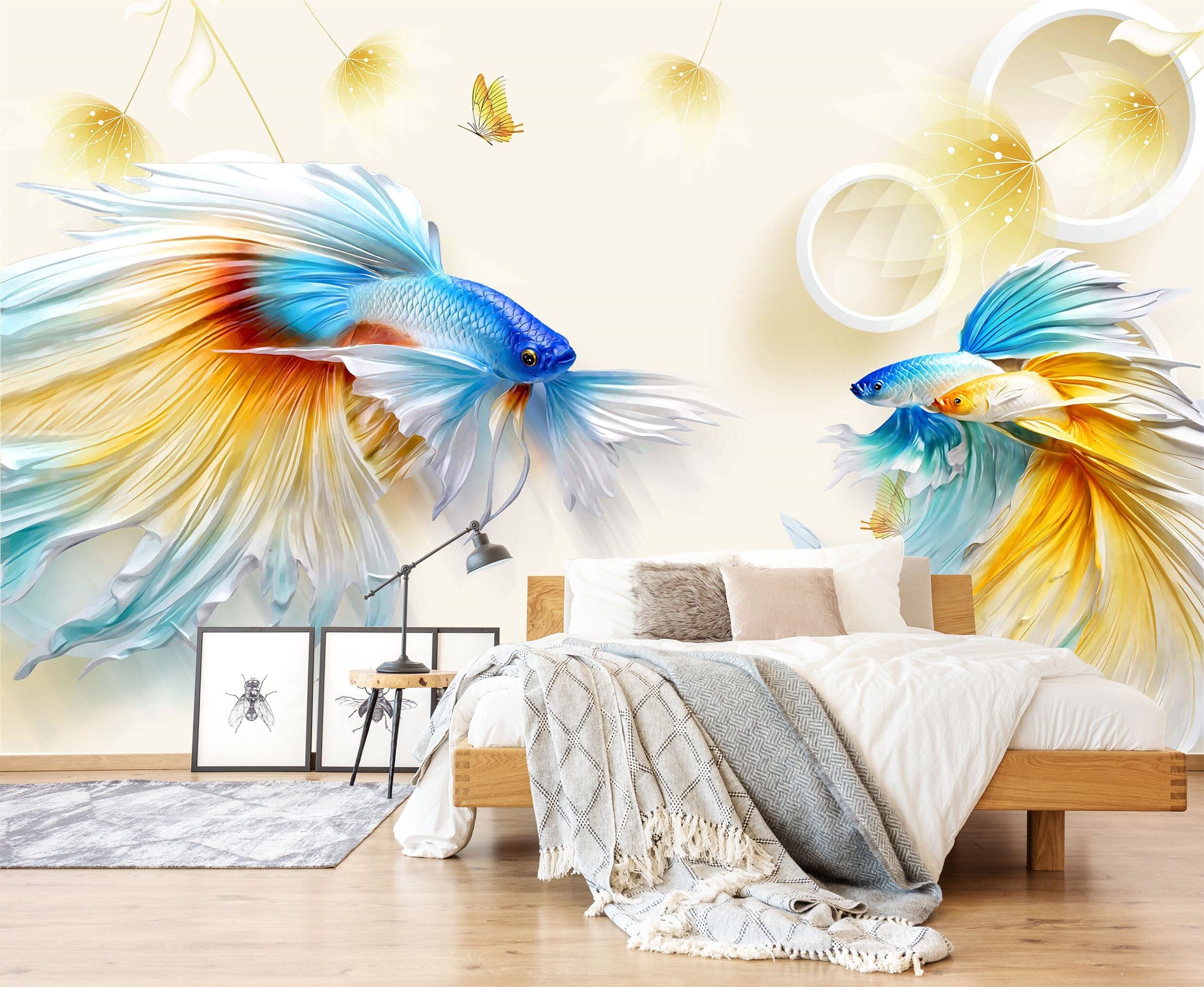 3D Color Goldfish 2074 Wall Murals Wallpaper AJ Wallpaper 2