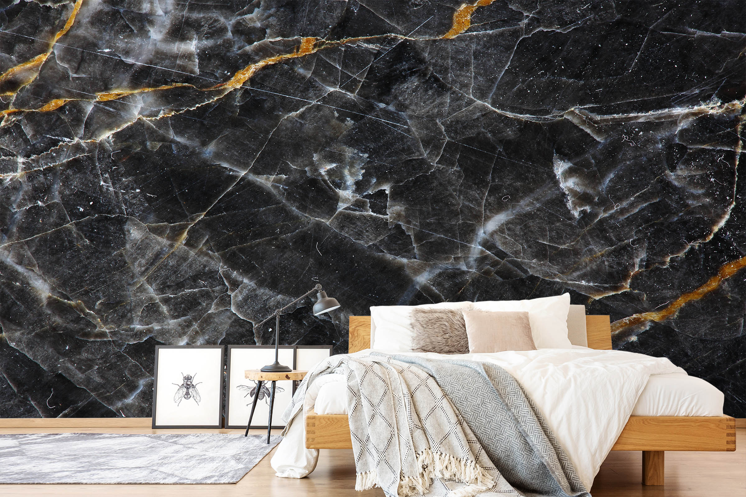 3D Black Marbling Texture 67 Wall Murals