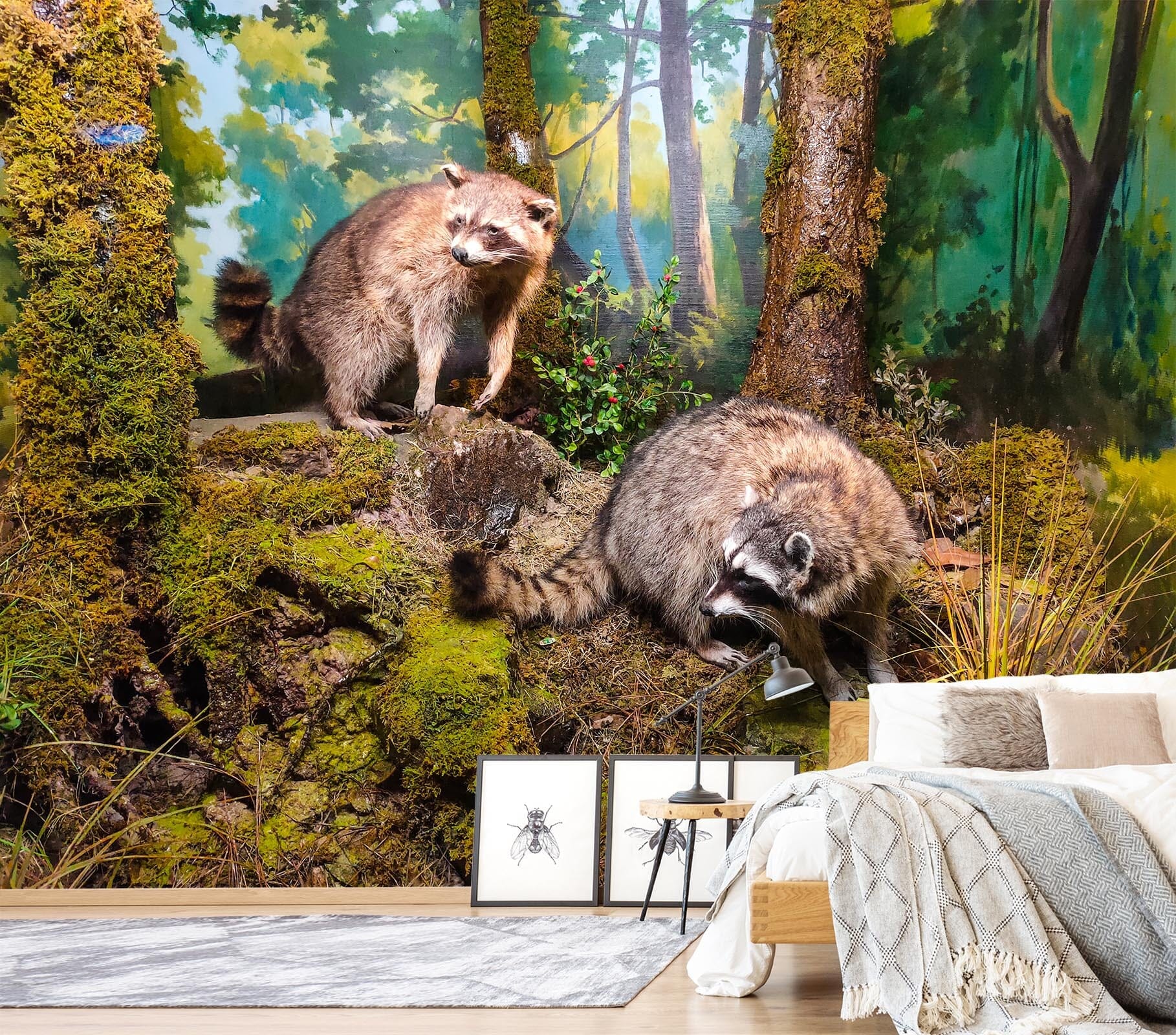 3D Raccoon Forest 428 Wall Murals Wallpaper AJ Wallpaper 2