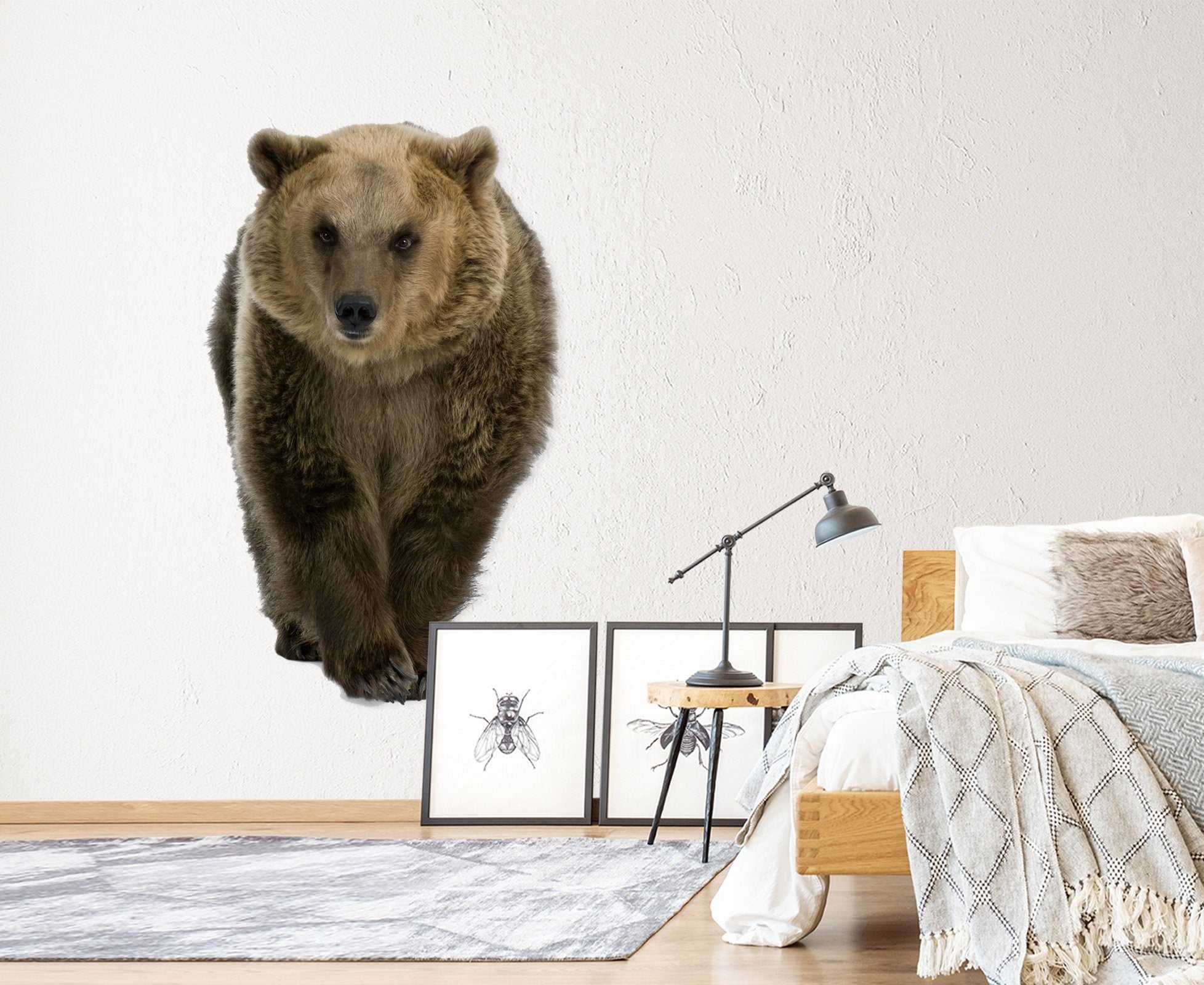 3D Walking Bear 171 Animals Wall Stickers Wallpaper AJ Wallpaper