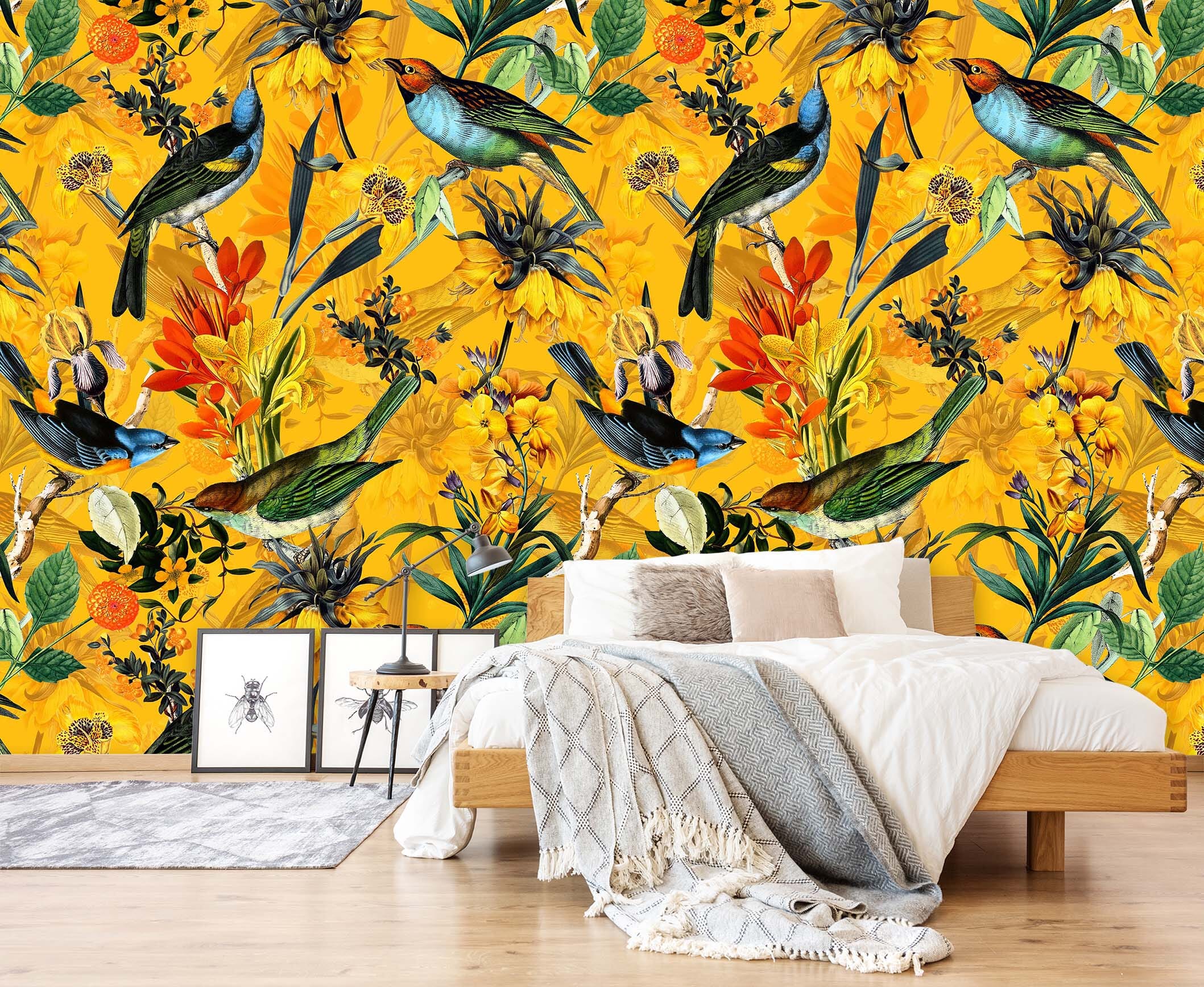 3D Golden Flower Field 113 Uta Naumann Wall Mural Wall Murals Wallpaper AJ Wallpaper 2
