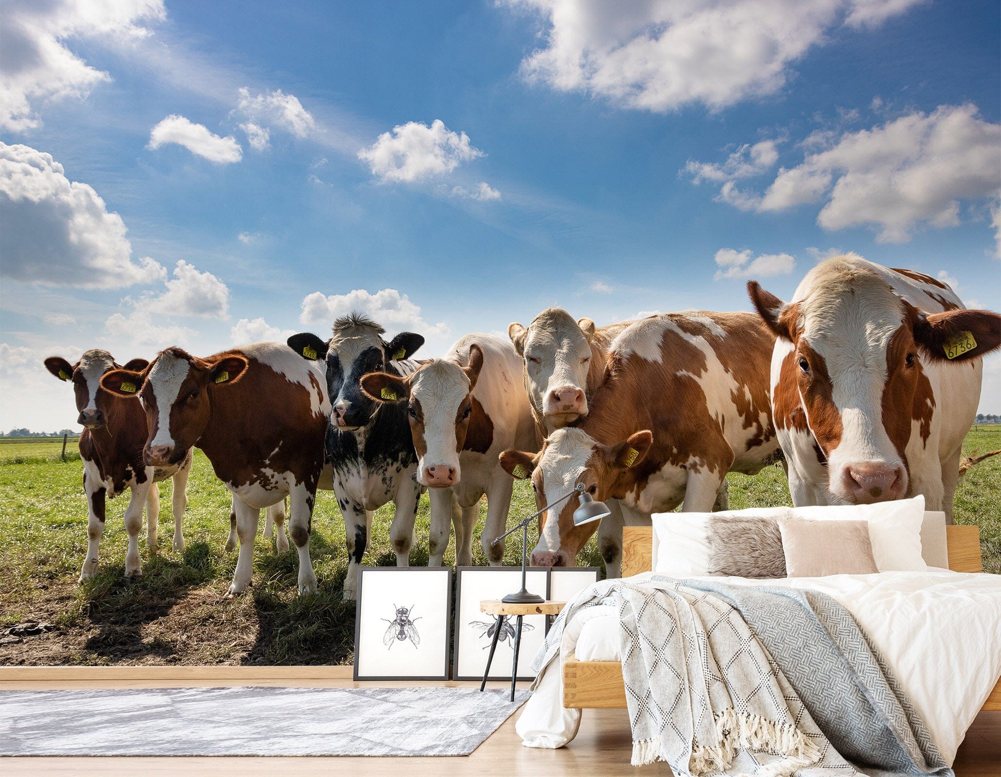 3D Cattle Herd 419 Wall Murals Wallpaper AJ Wallpaper 2