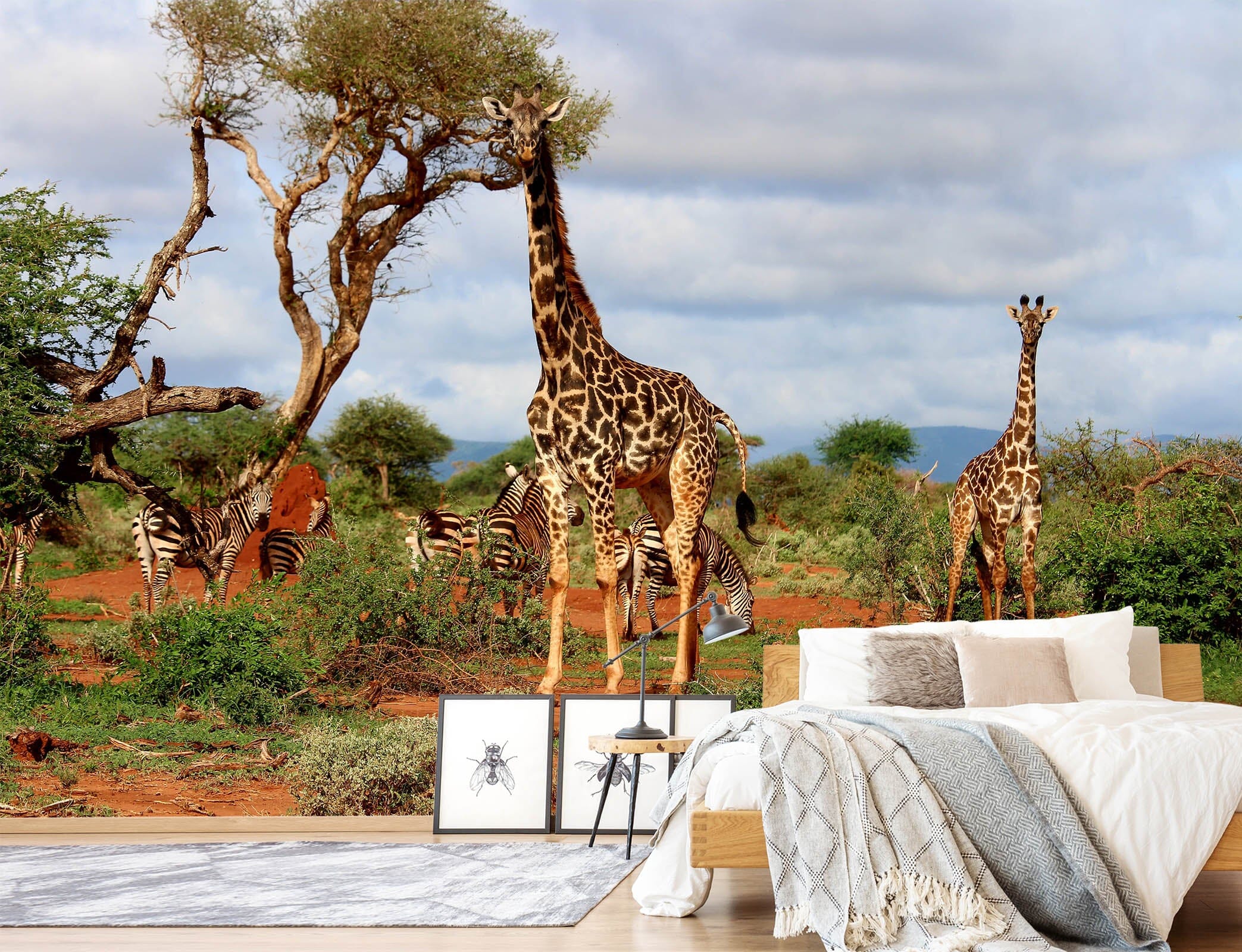 3D Giraffe Tree 409 Wall Murals Wallpaper AJ Wallpaper 2