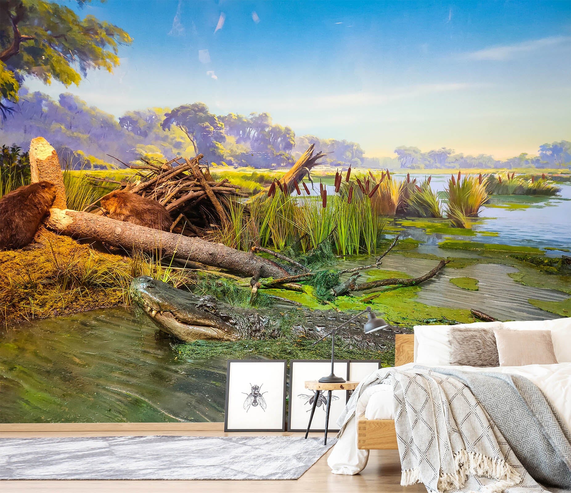 3D Crocodile River 426 Wall Murals Wallpaper AJ Wallpaper 2