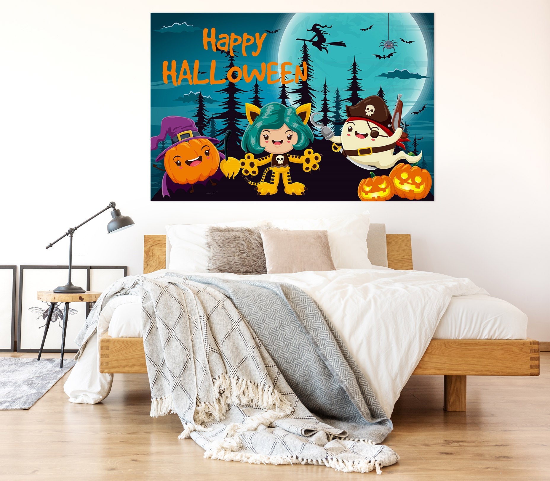 3D Moon Pumpkin Pirate 005 Halloween Wall Stickers Wallpaper AJ Wallpaper 2
