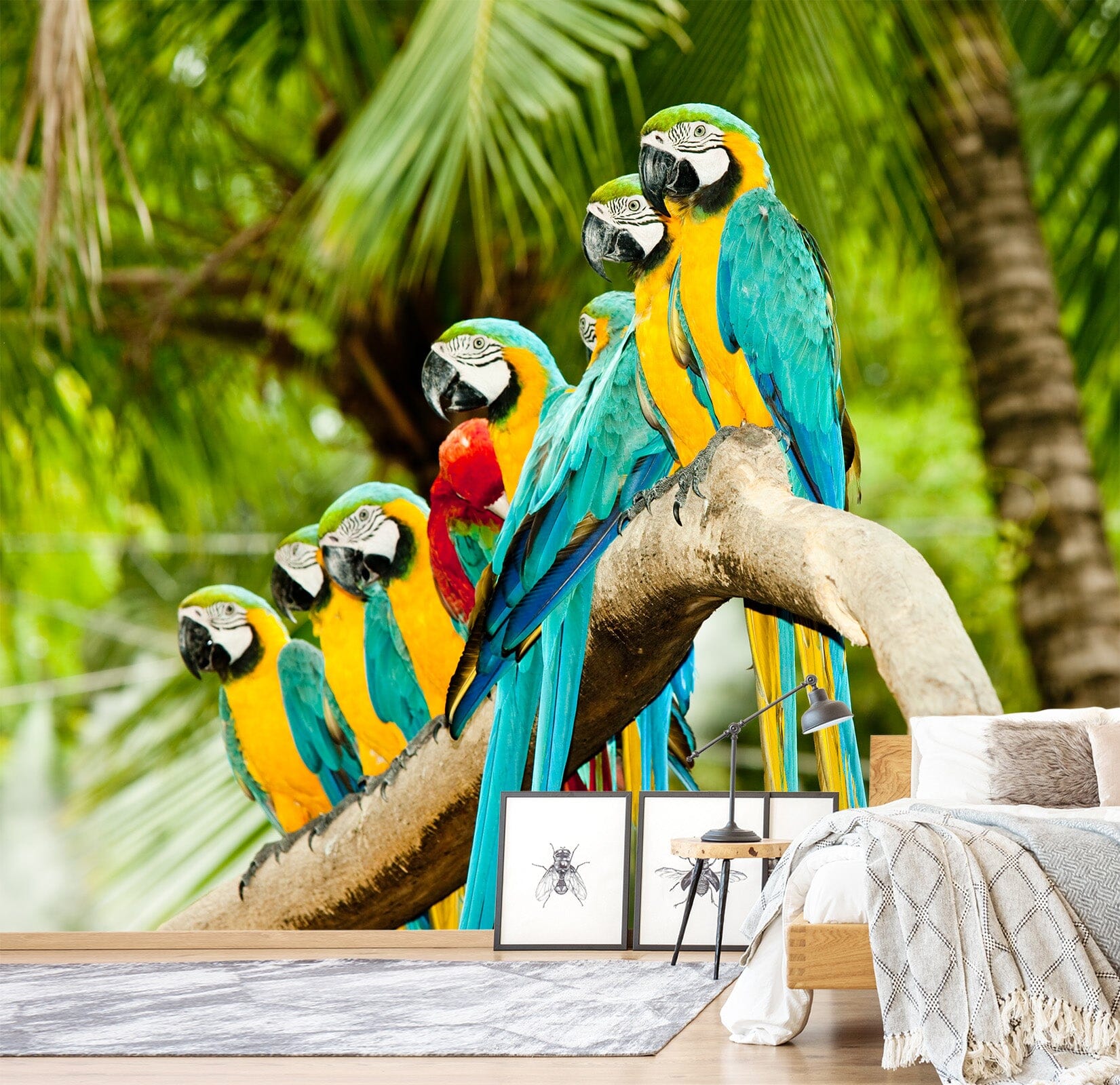 3D Blue Parrot 440 Wall Murals Wallpaper AJ Wallpaper 2