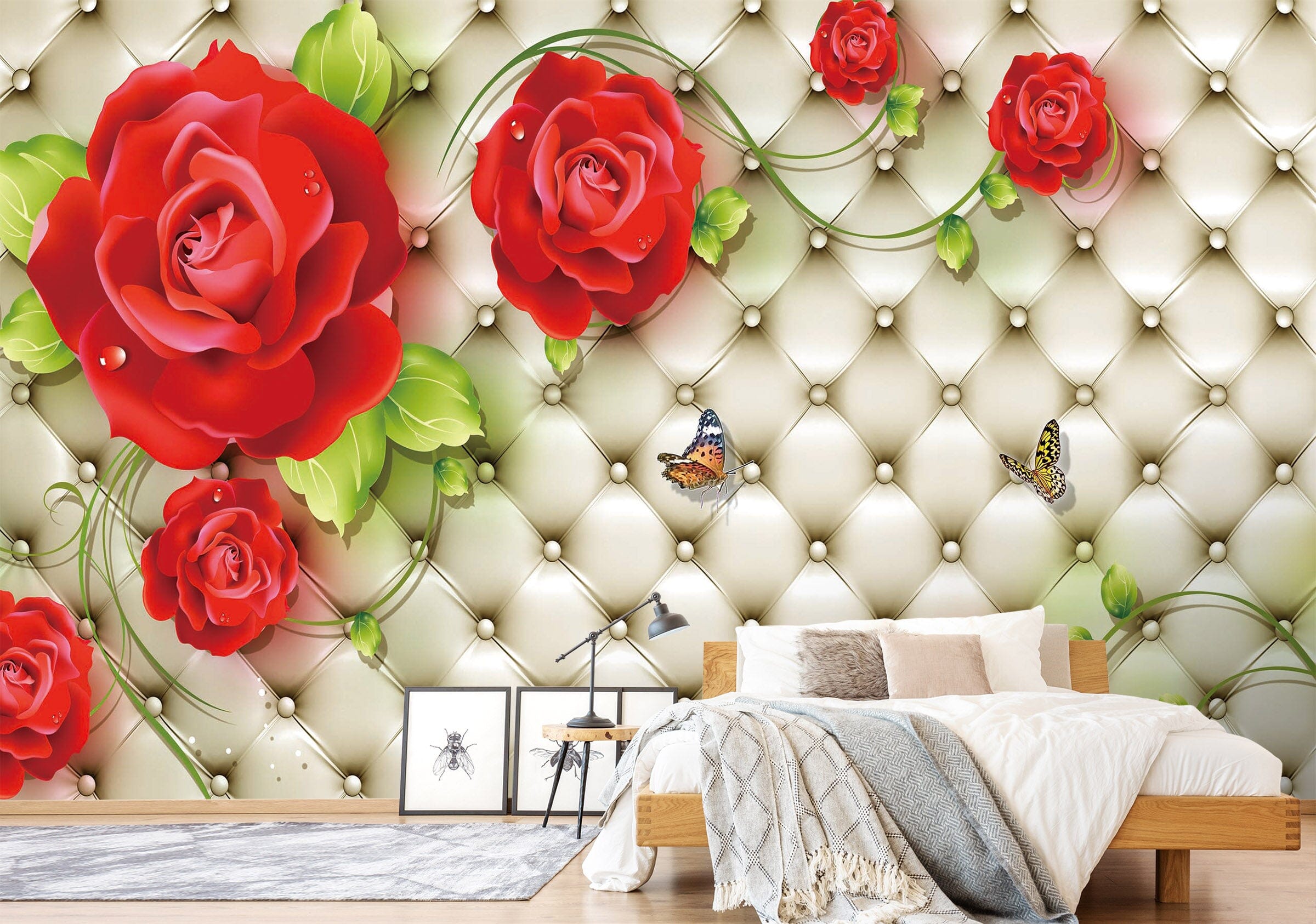 3D Red Rose 1618 Wall Murals Wallpaper AJ Wallpaper 2