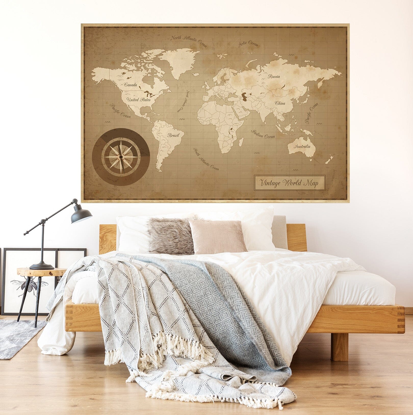 3D Nautical Route 296 World Map Wall Sticker Wallpaper AJ Wallpaper 2