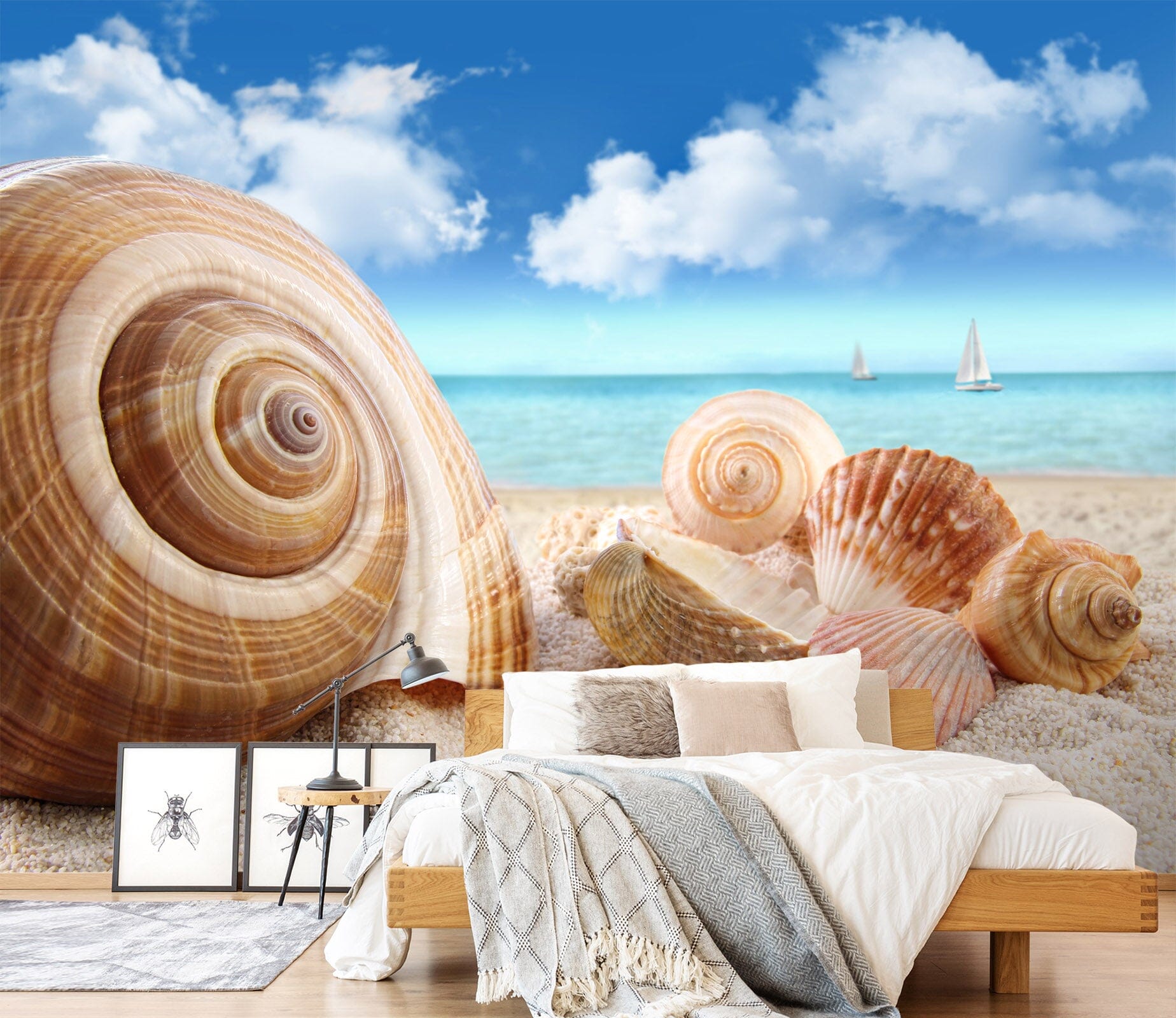 3D Beach Conch 387 Wall Murals Wallpaper AJ Wallpaper 2